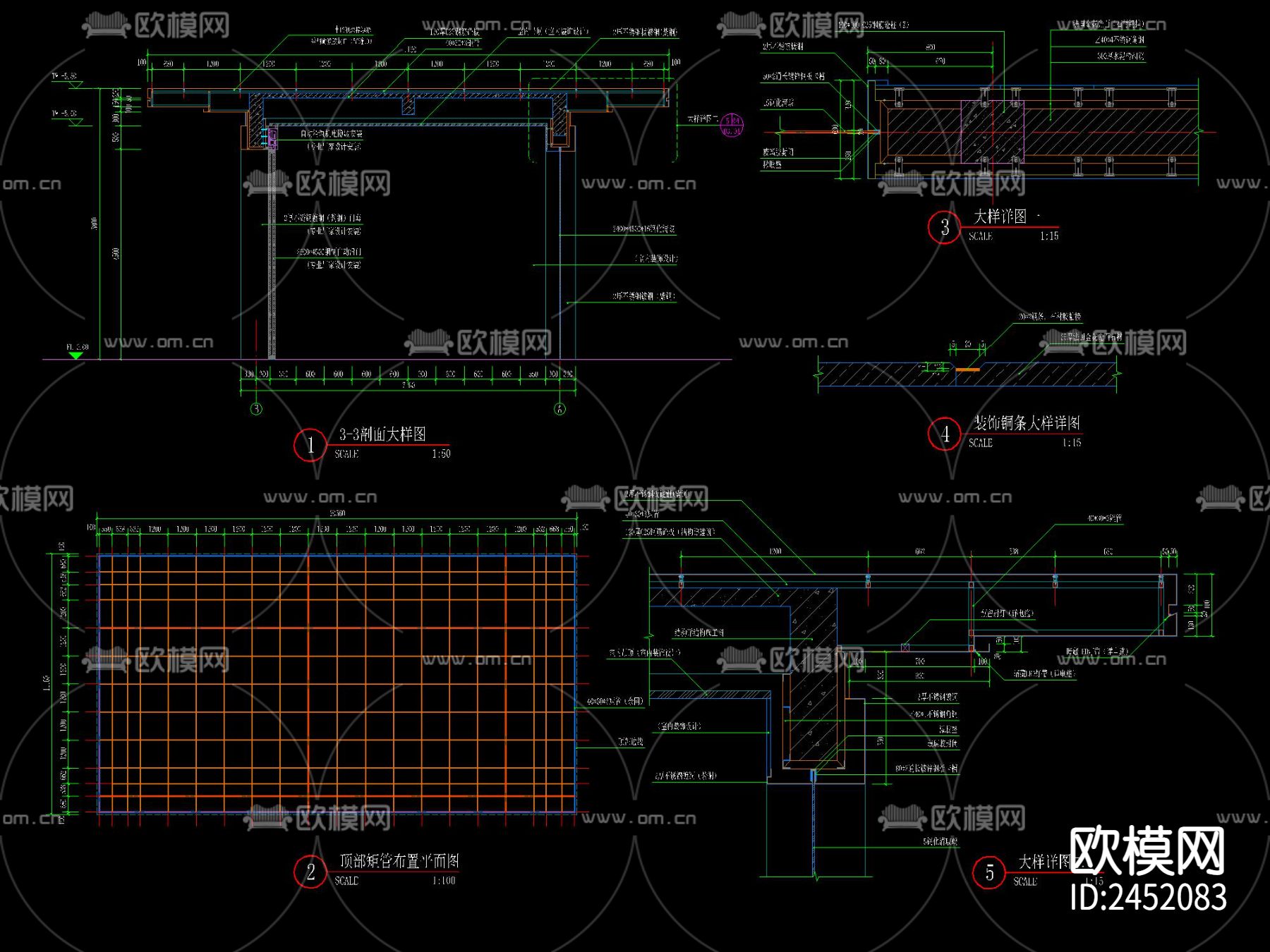 新中式入口大门CAD施工图下载（渲染图4）
