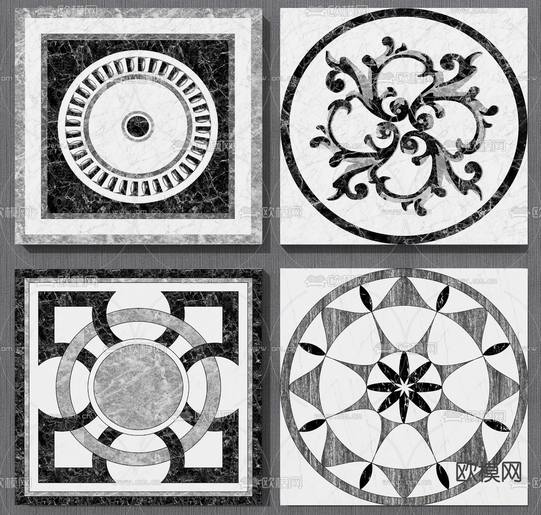 大理石拼花 瓷砖3d模型下载