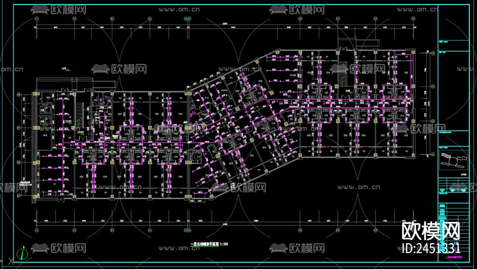 某医院六层养护中心CAD施工图下载(渲染图3)