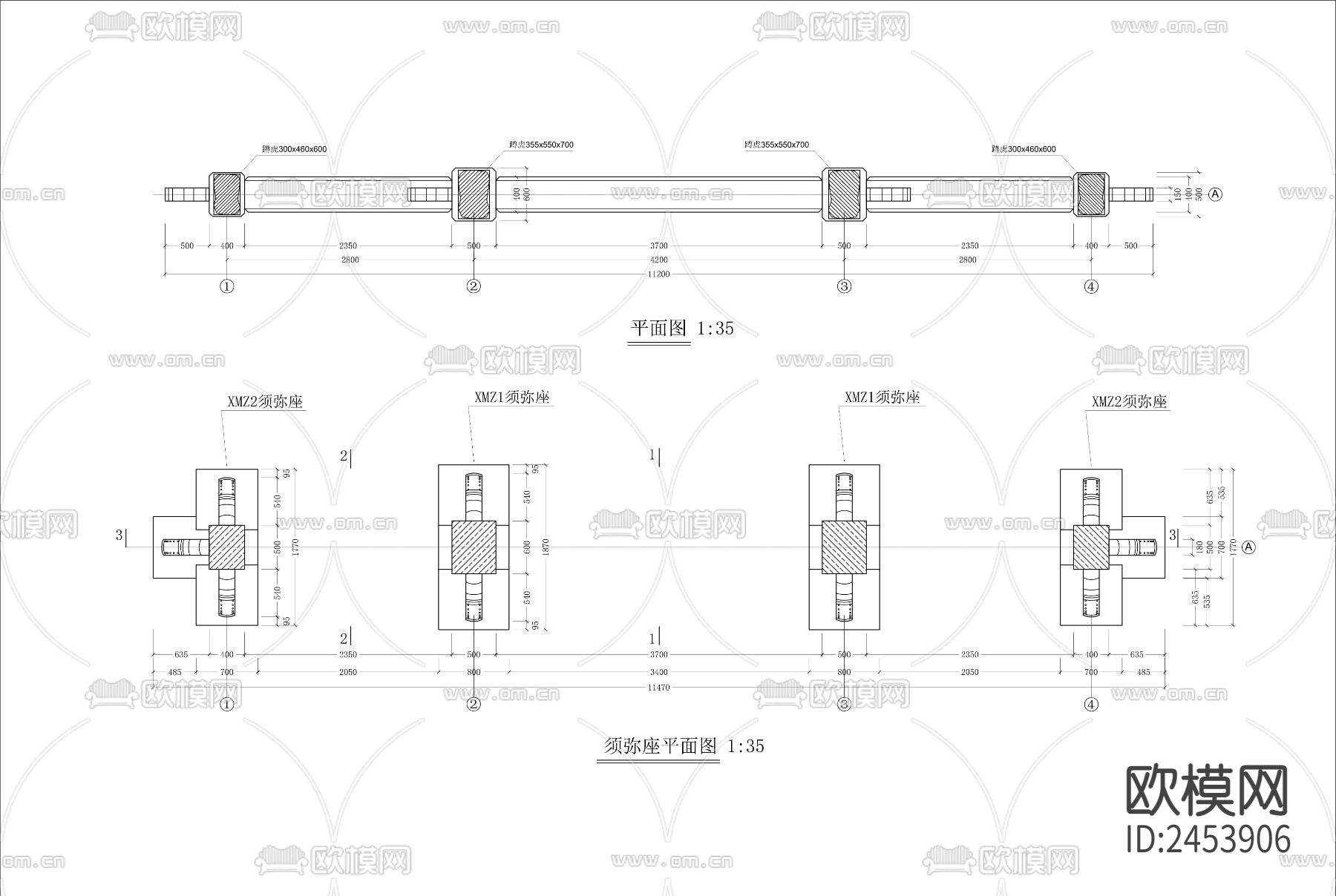 牌坊CAD施工图下载（渲染图3）