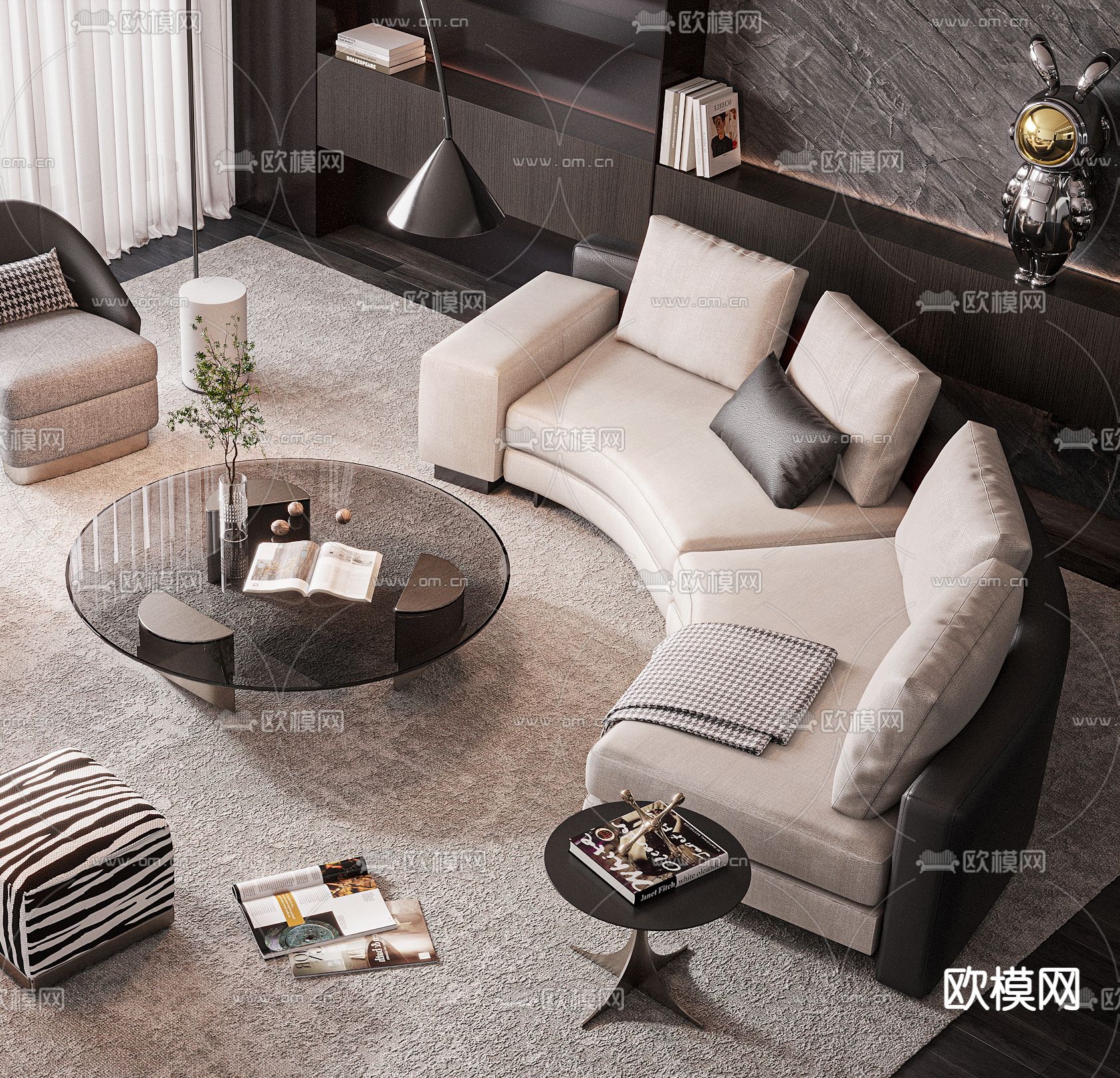 Minotti 组合沙发3d模型下载（渲染图3）