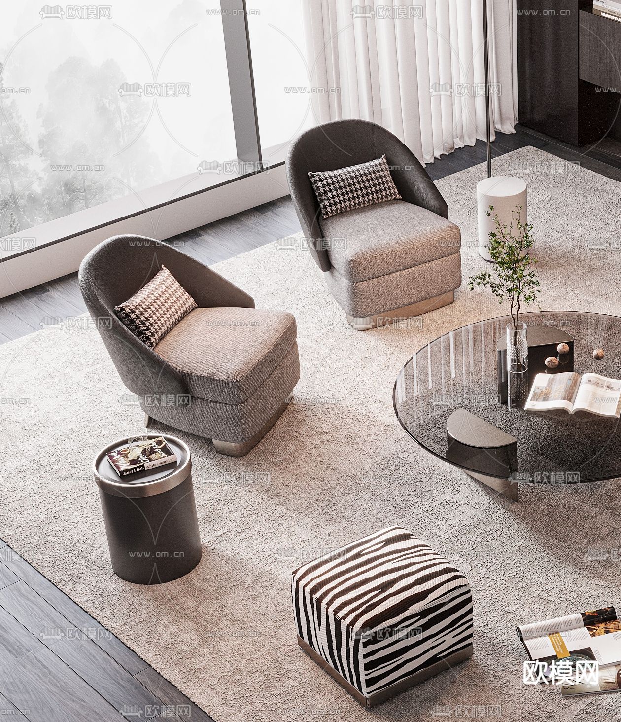 Minotti 组合沙发3d模型下载（渲染图2）