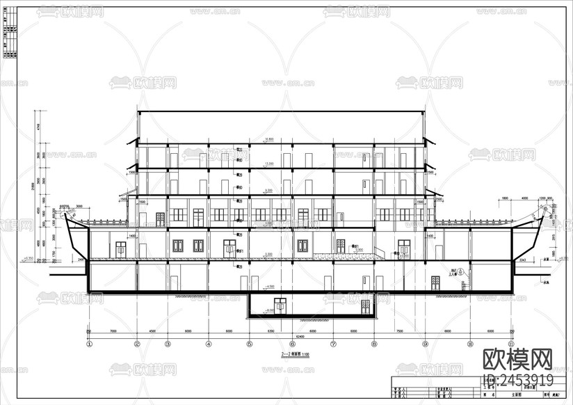 船舫(旱船)水上餐廳建筑CAD施工圖下載(渲染圖3)