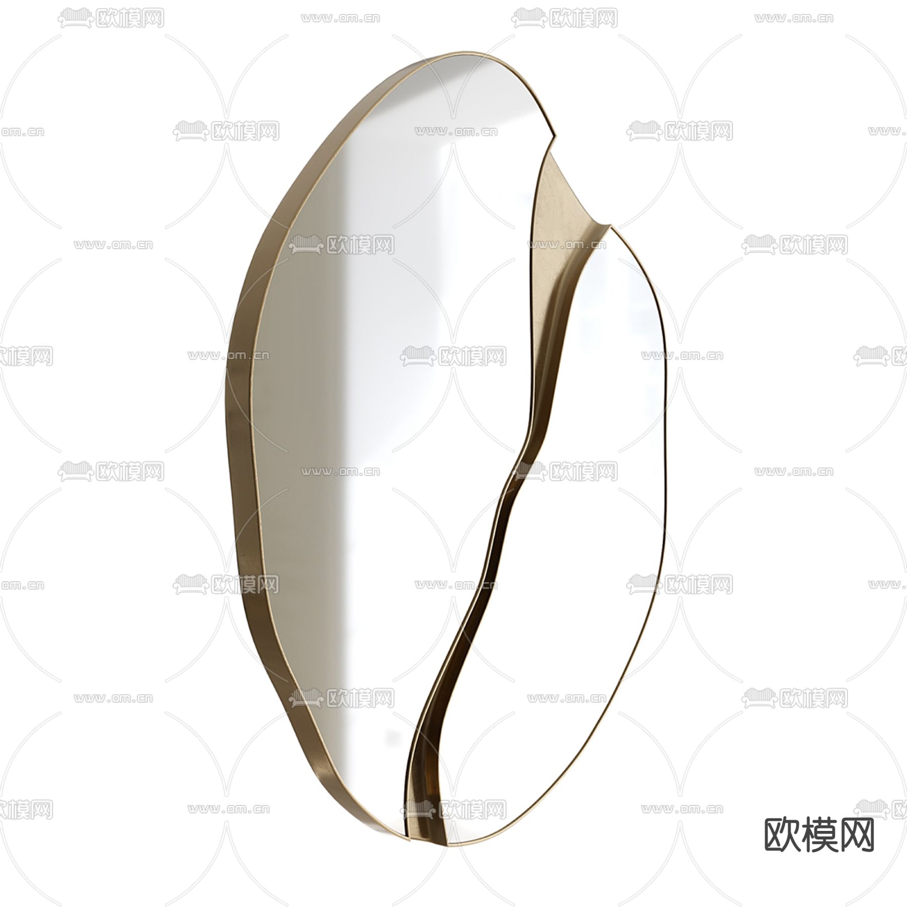轻奢异形镜子 装饰镜3d模型下载（渲染图2）