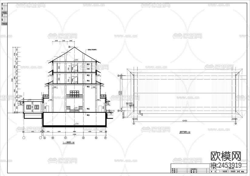 船舫(旱船)水上餐廳建筑CAD施工圖下載(渲染圖2)