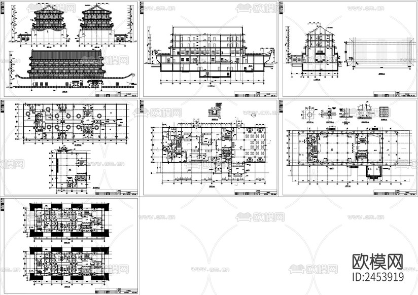 船舫(旱船)水上餐廳建筑CAD施工圖下載(渲染圖5)