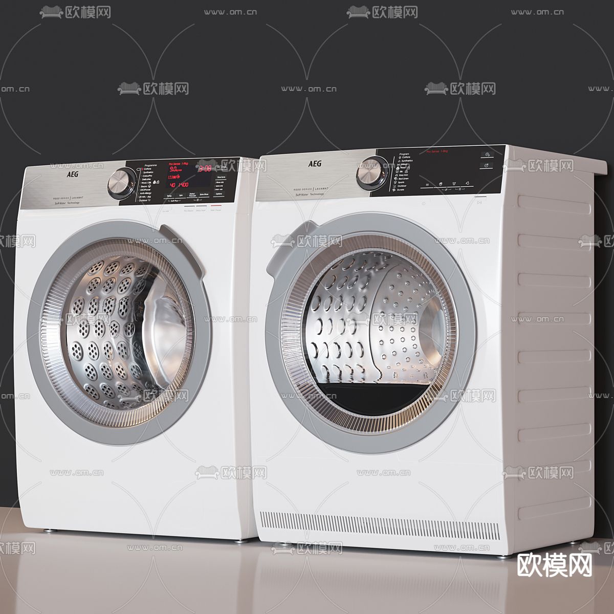 滚筒洗衣机 烘干机3d模型下载