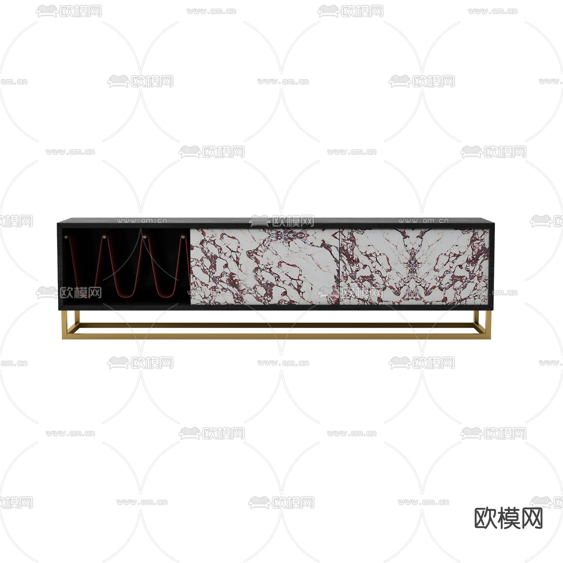 现代轻奢创意电视柜免费3d模型下载