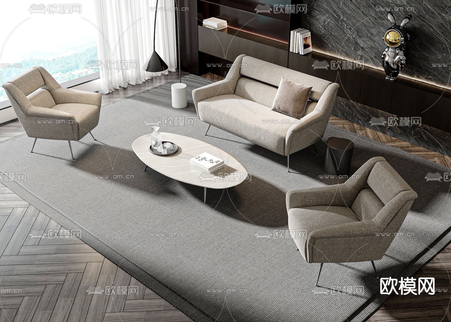 Minotti  组合沙发3d模型下载