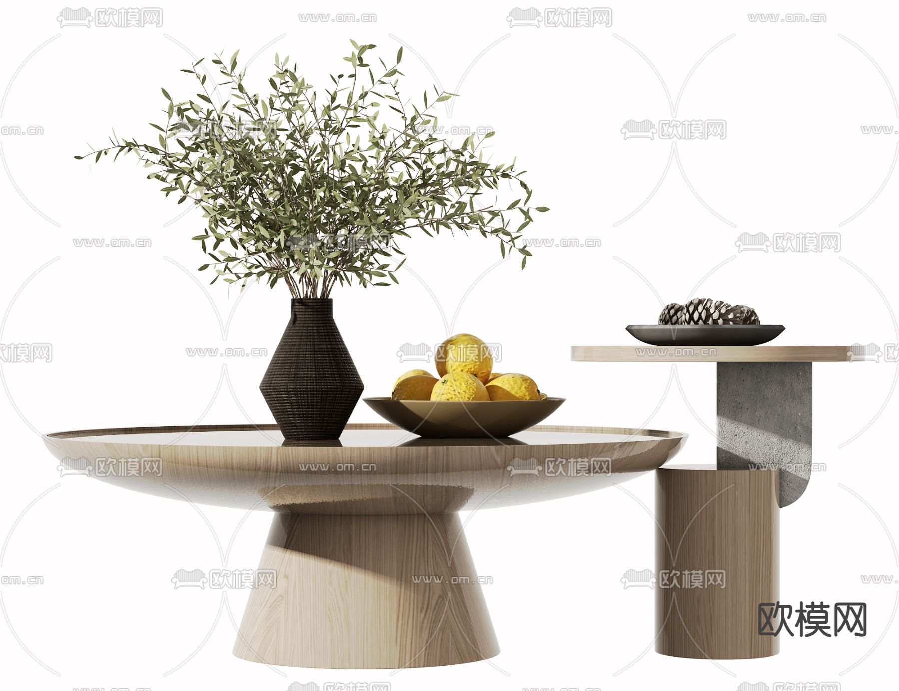 现代子母茶几3d模型下载