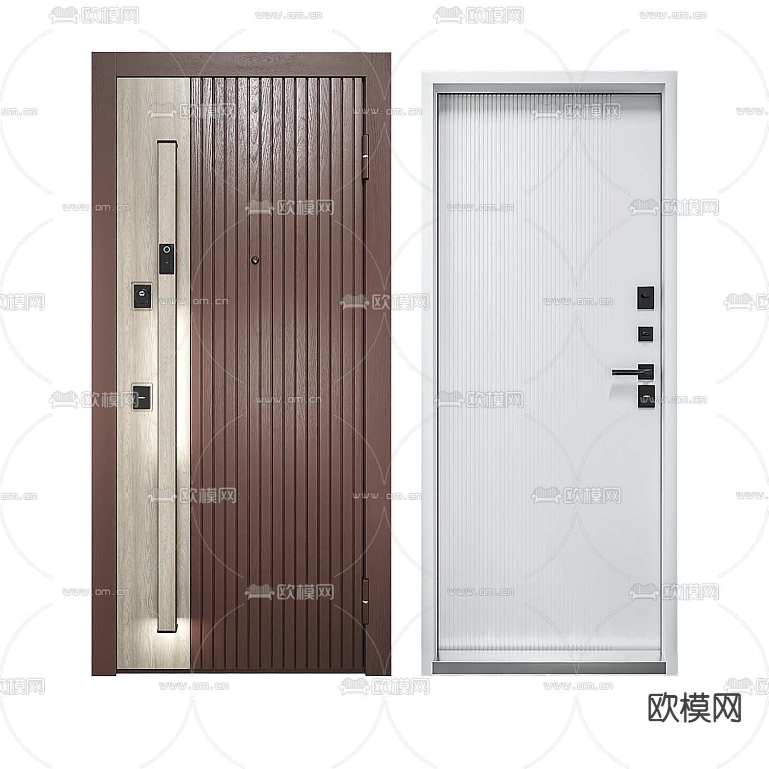 单开门 智能门 入户门3d模型下载