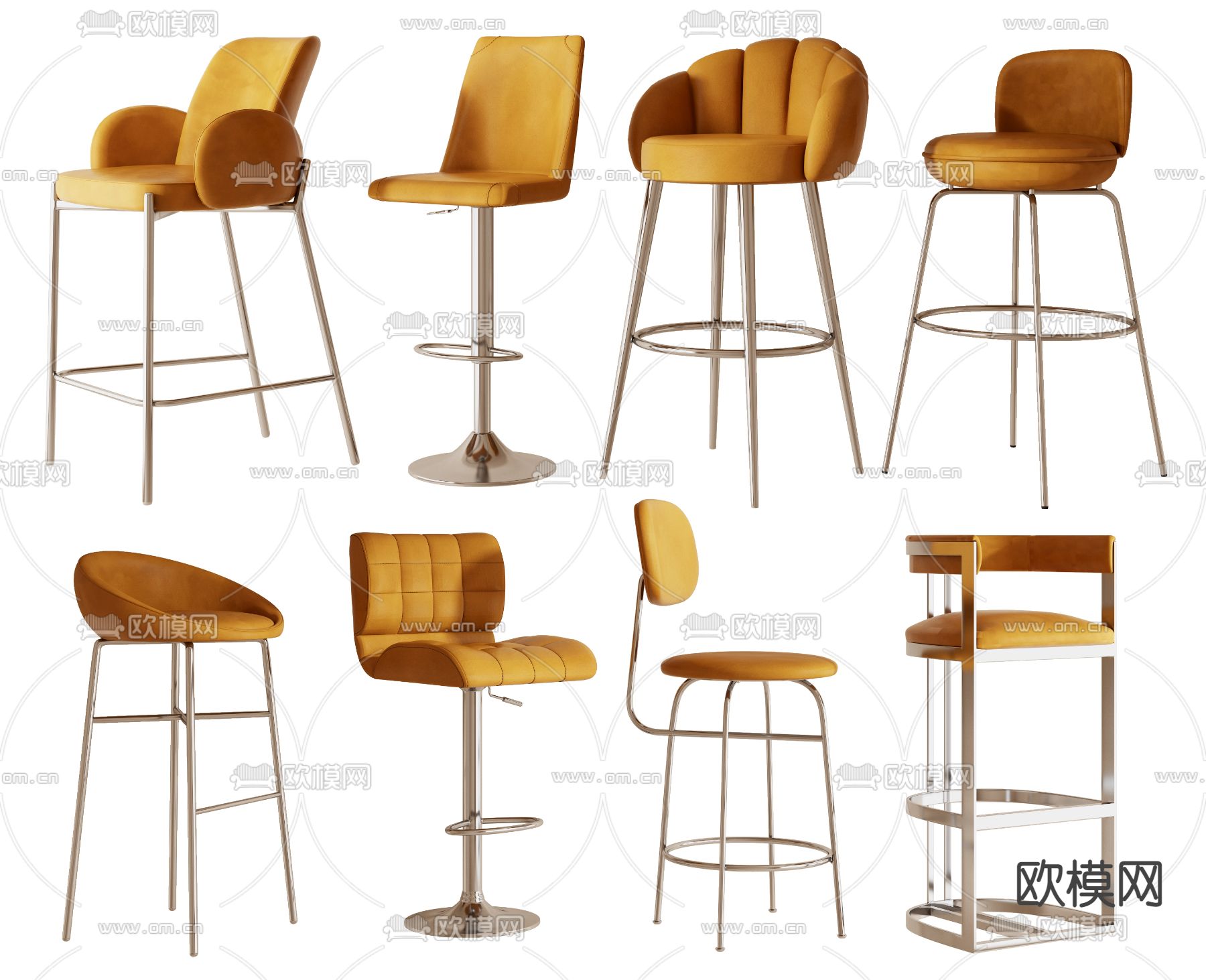 现代吧台椅 吧凳3d模型下载