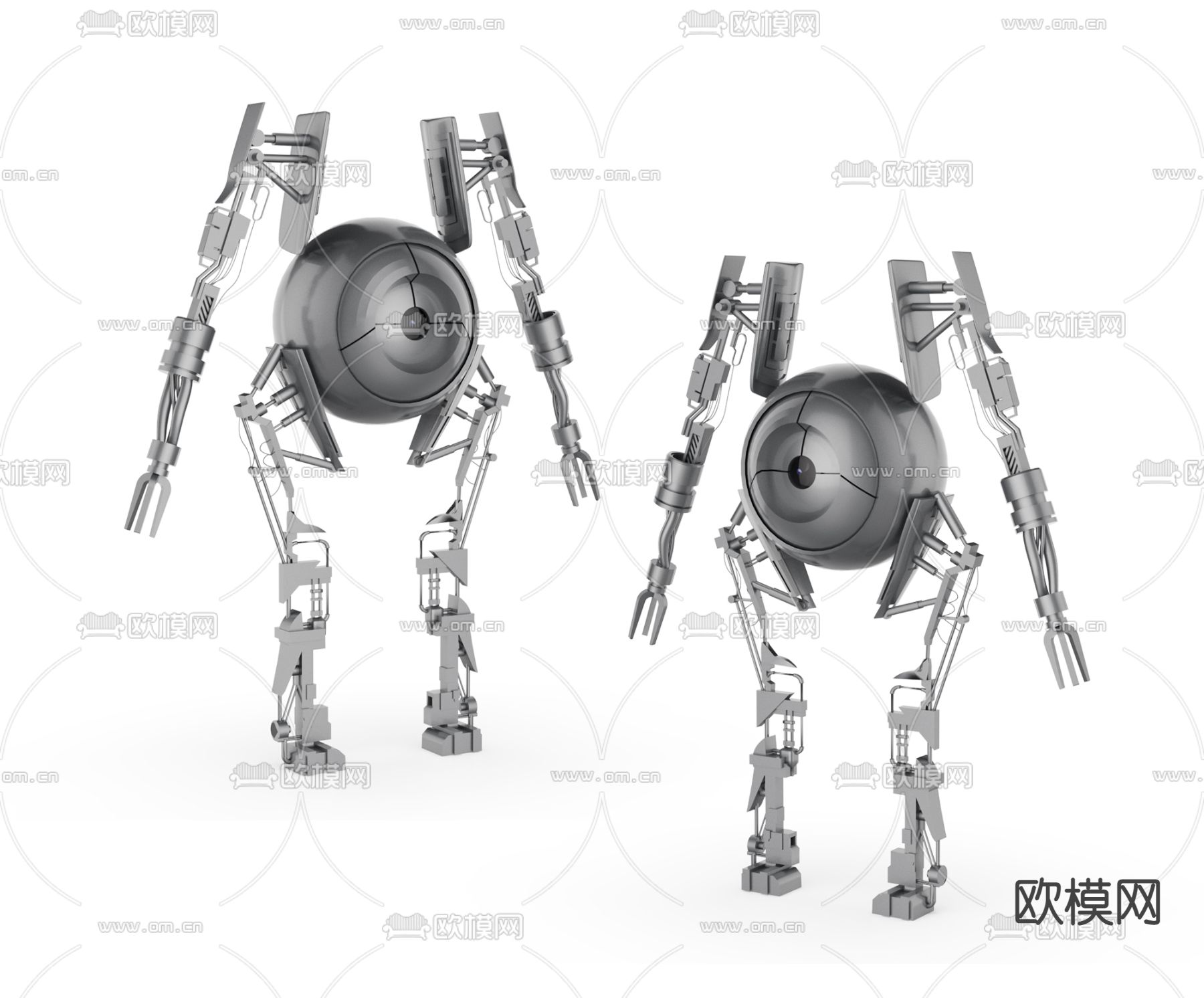 工业风智能机器人3d模型下载