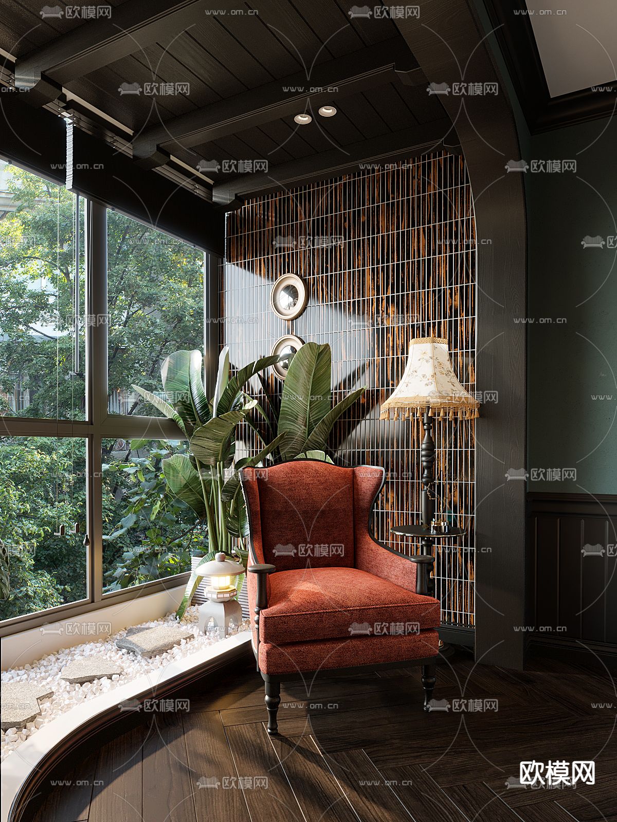 东南亚卧室 主人房3d模型下载（渲染图3）