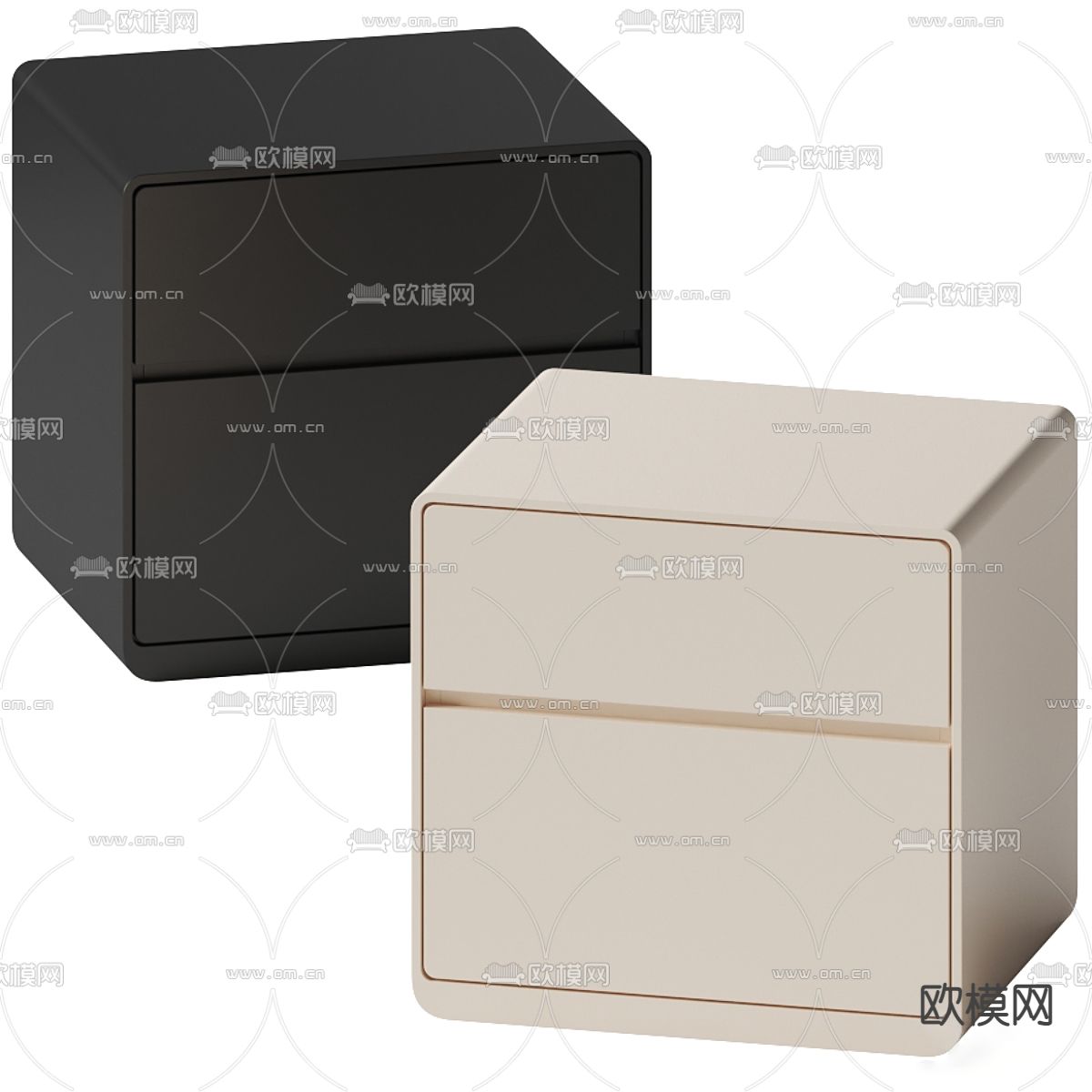 现代床头柜3d模型下载