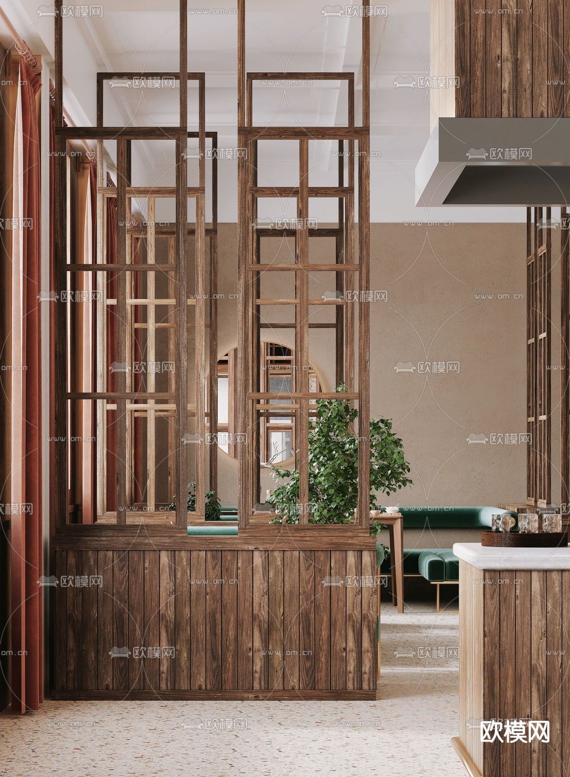 现代玄关隔断3D模型下载