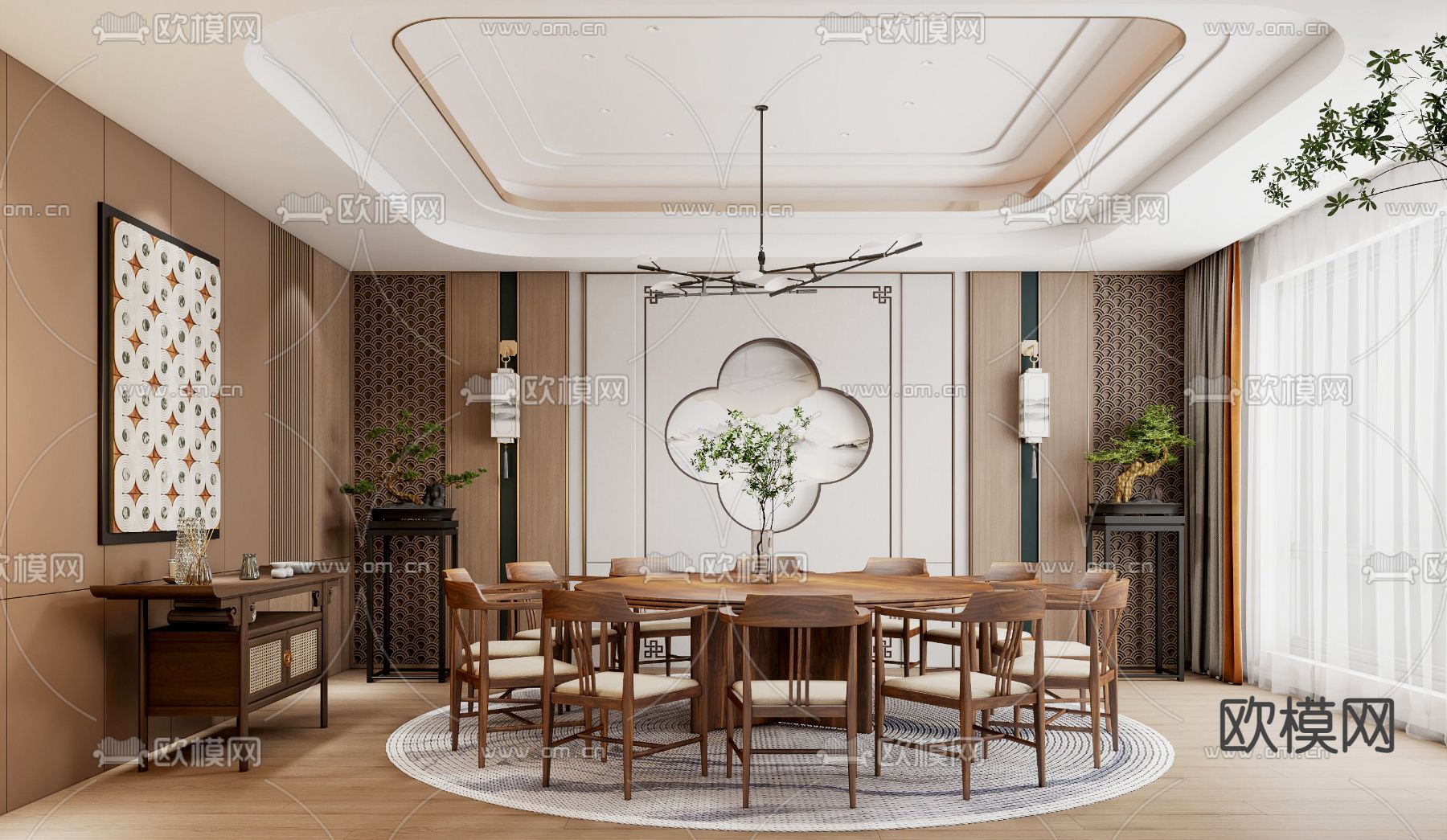 中餐厅包房 包厢 包间3d模型下载