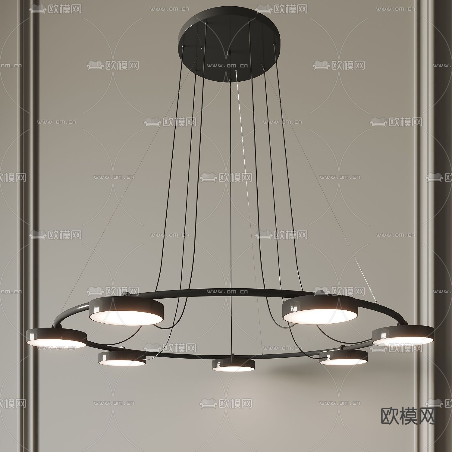 现代多头吊灯3d模型下载