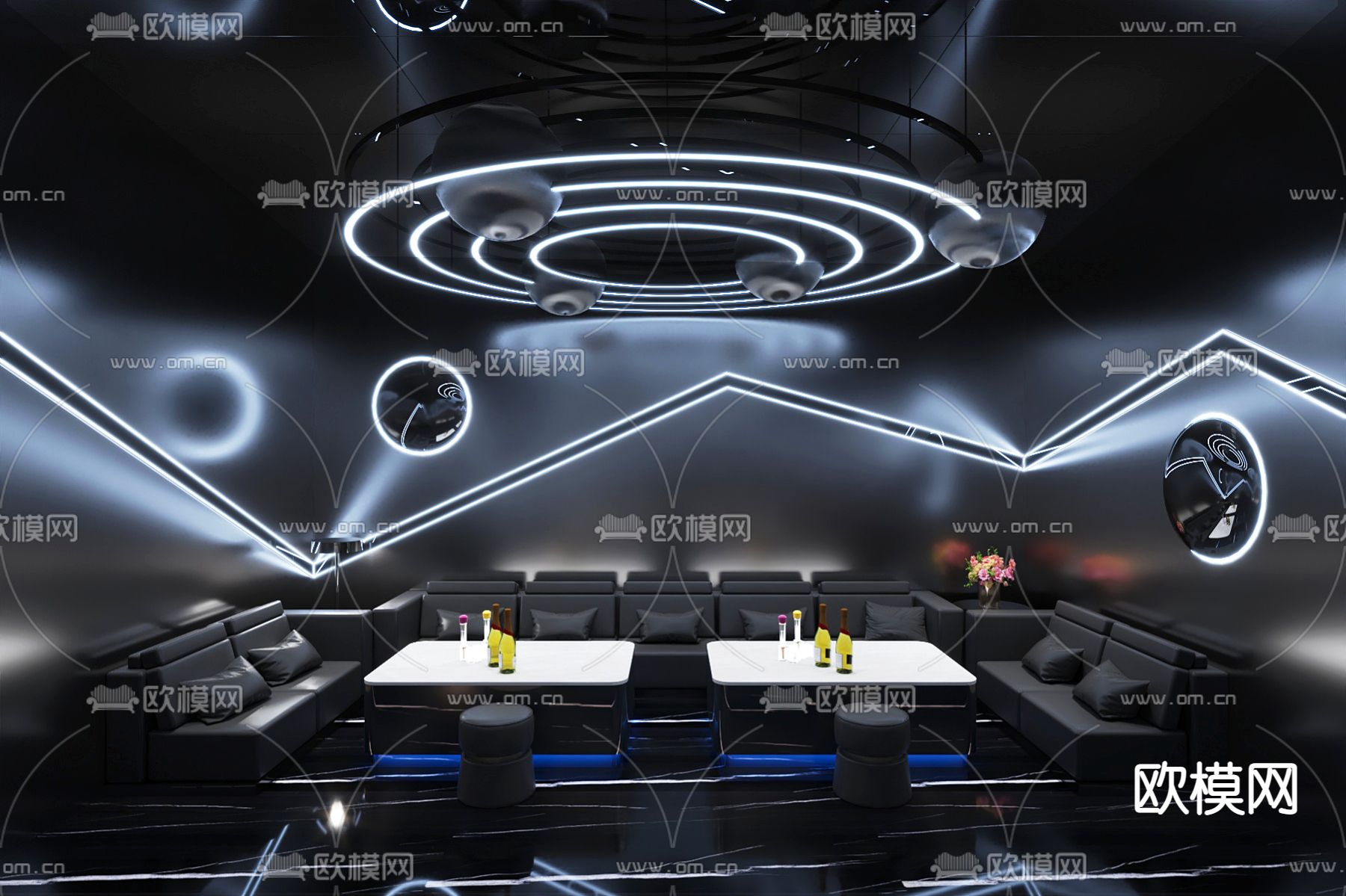 暗黑风KTV 包房3d模型下载