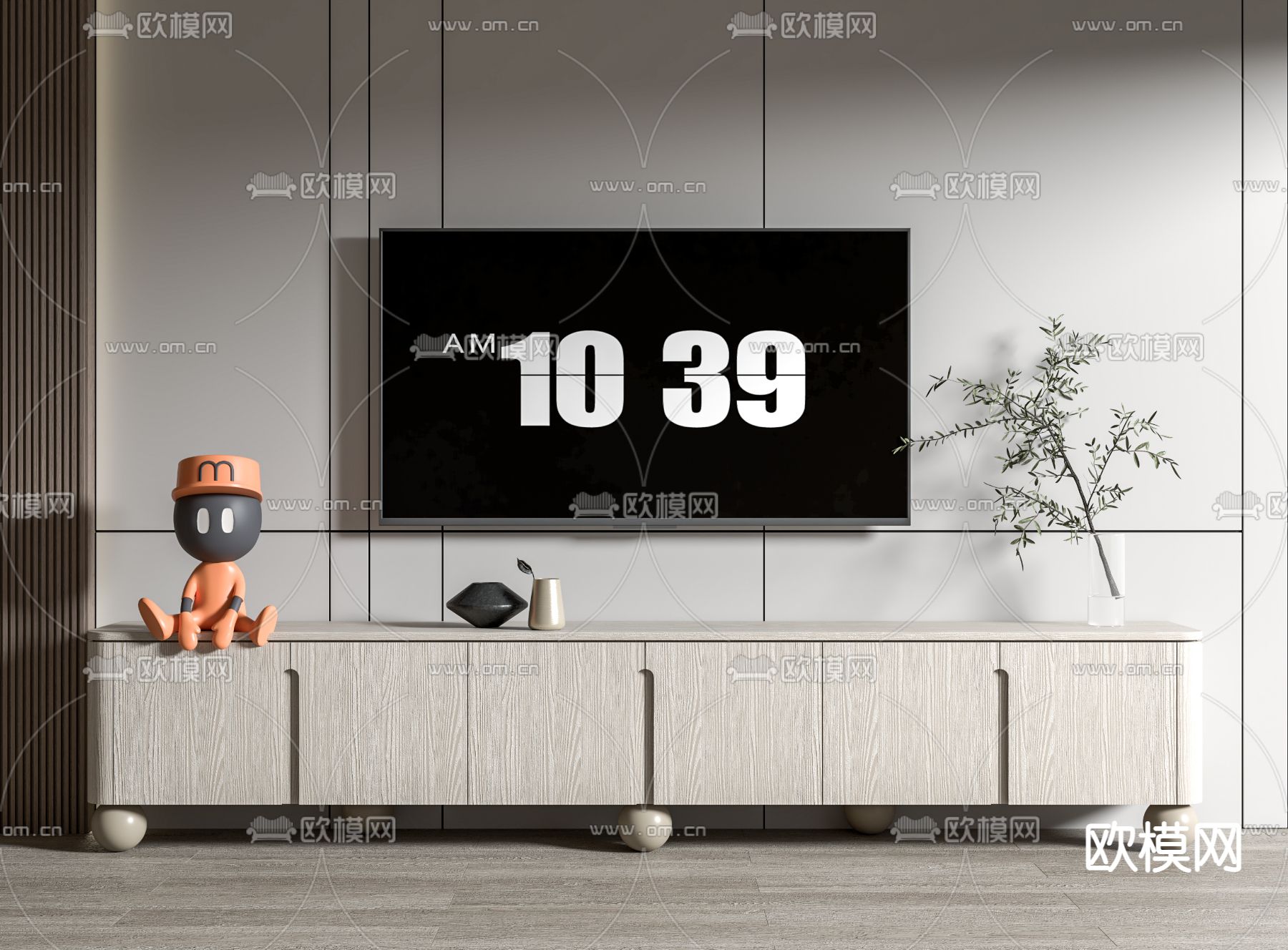 现代电视柜su模型