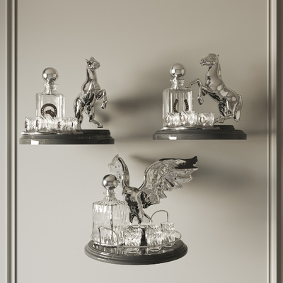  现代酒托盘su模型 