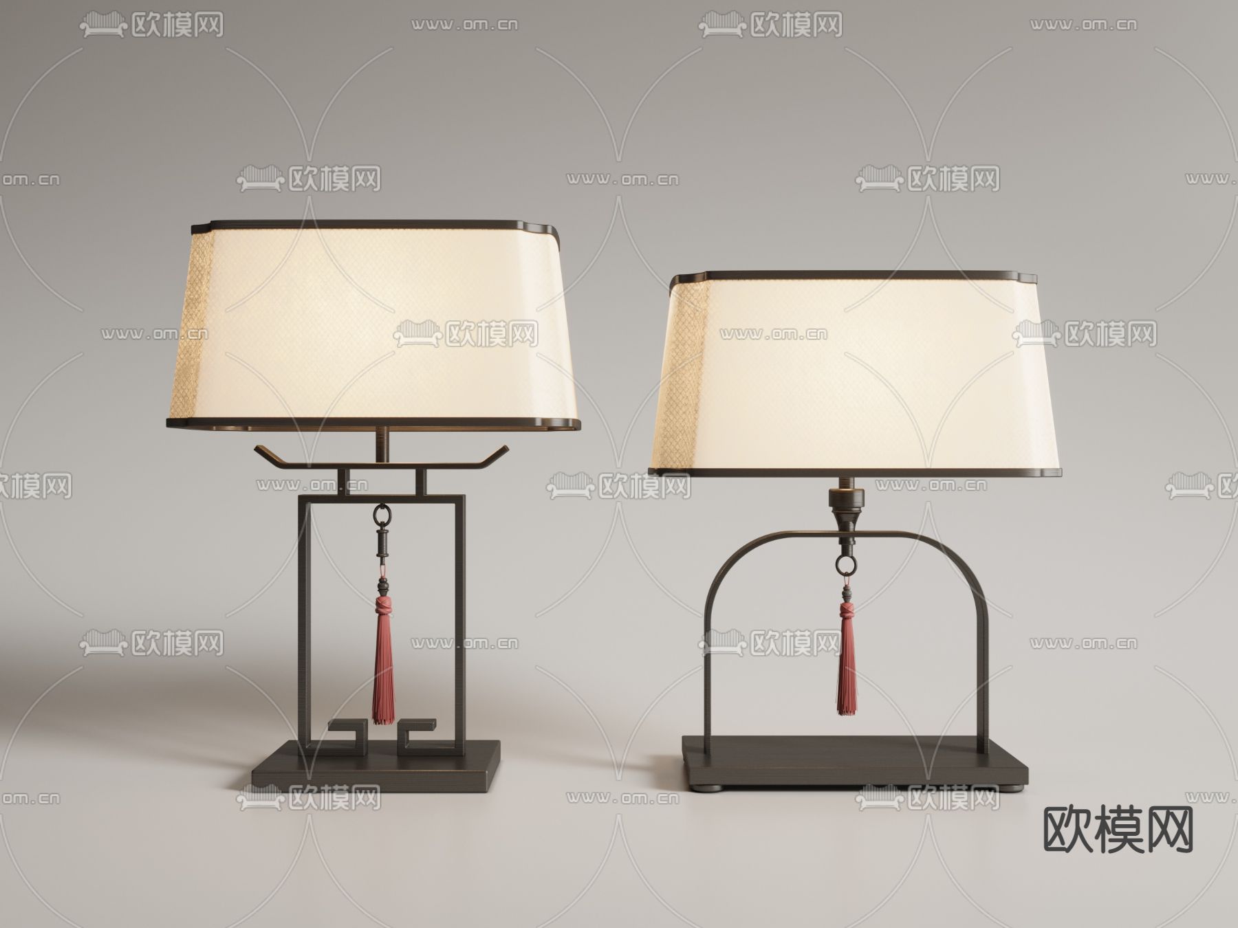 新中式台灯3d模型下载