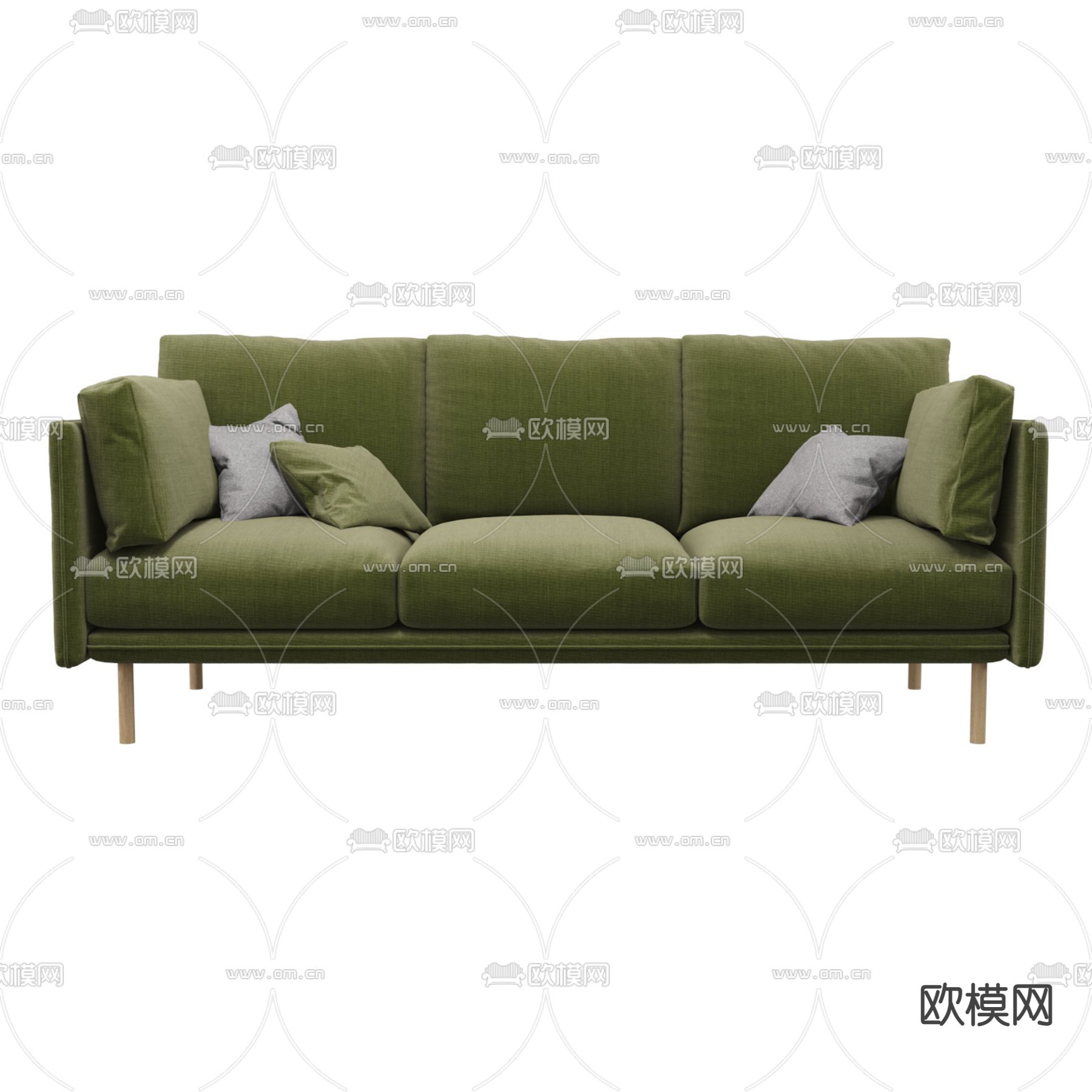 现代简约布艺多人沙发免费3d模型下载_ID12284062_3dmax免费模型-欧模网