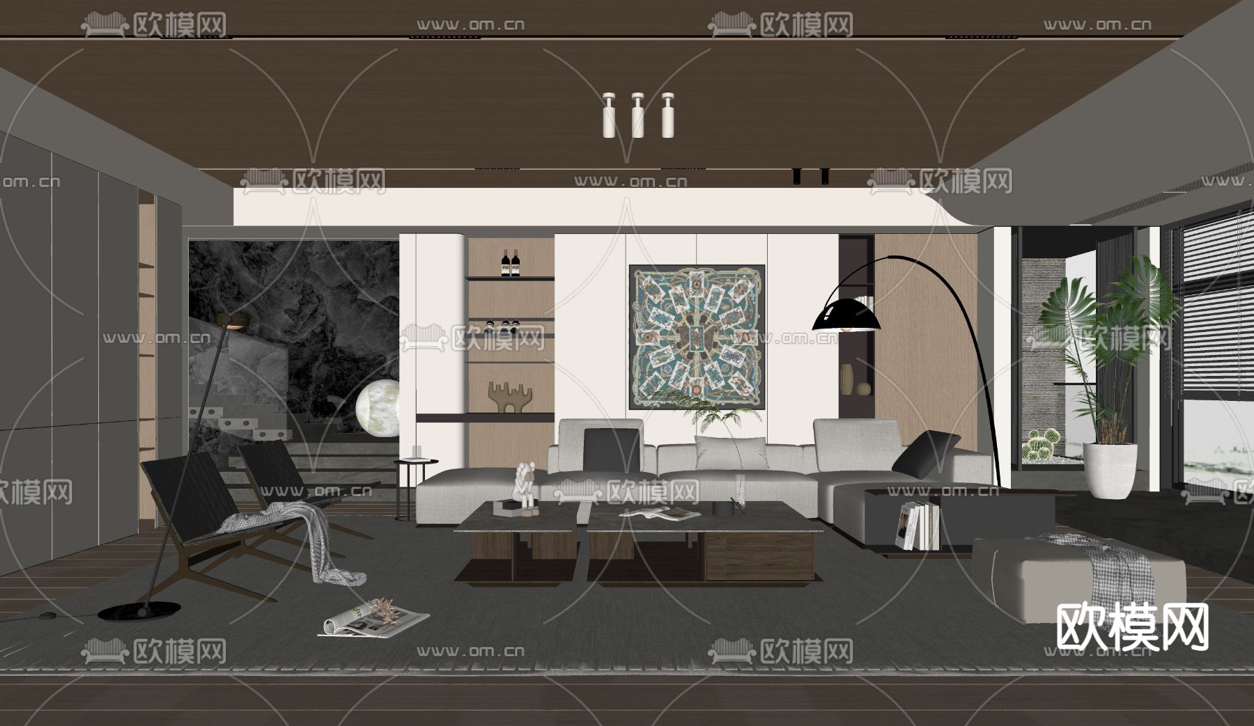 Poliform 客厅su模型下载（渲染图4）