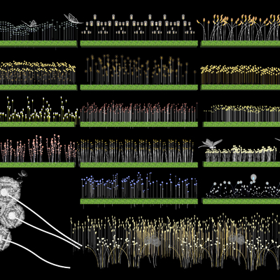  现代星星灯 氛围灯 草坪灯su模型 