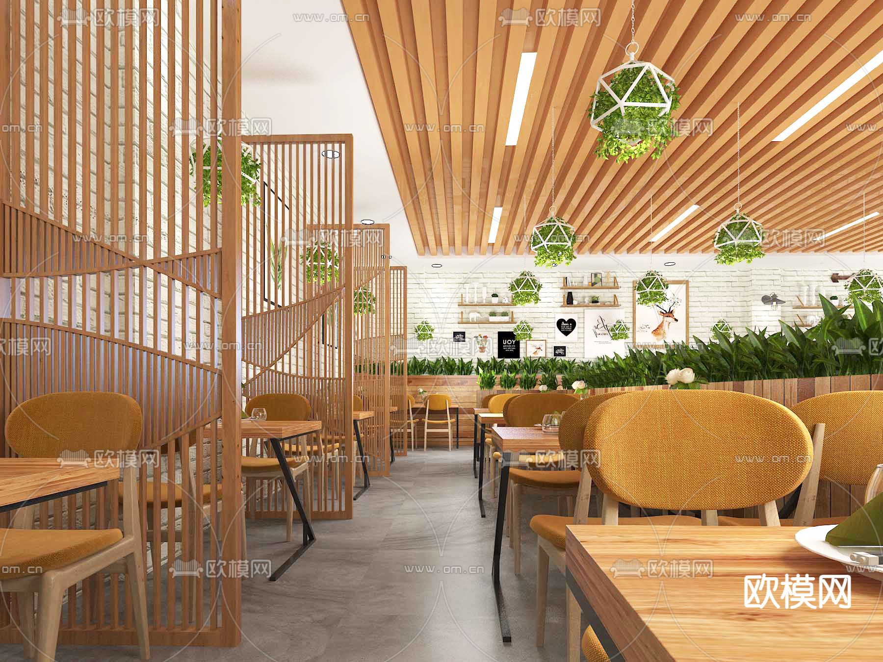 快餐厅 快餐店3d模型下载（渲染图2）