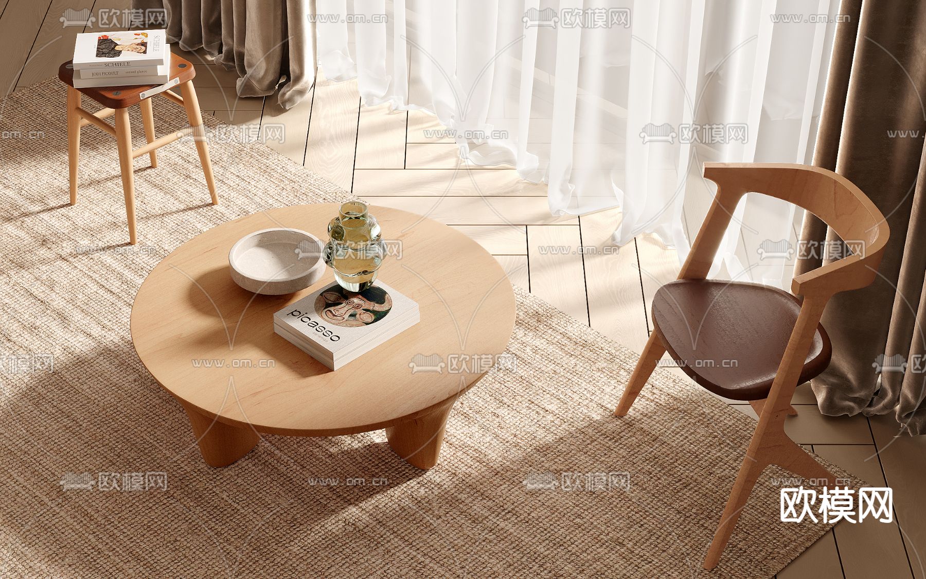 现代休闲桌椅3d模型下载
