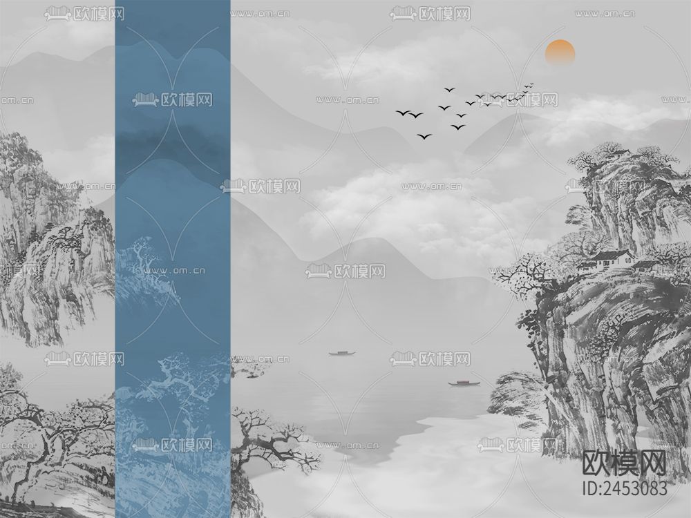 中式山水壁纸下载（渲染图6）