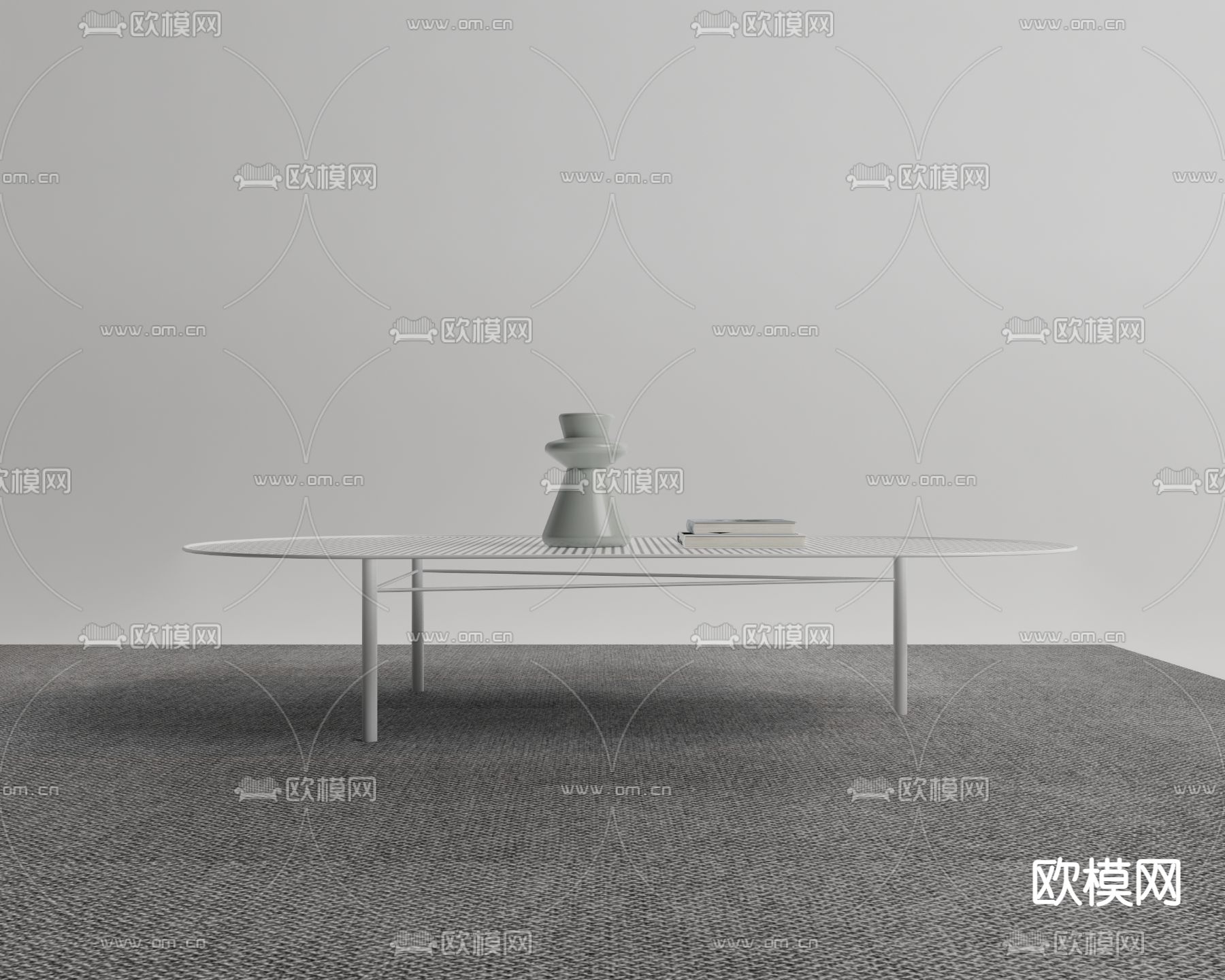 现代金属镂空茶几su模型