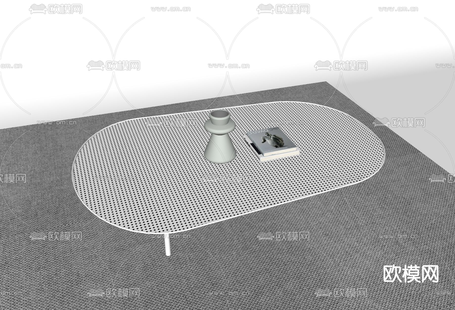 现代金属镂空茶几su模型