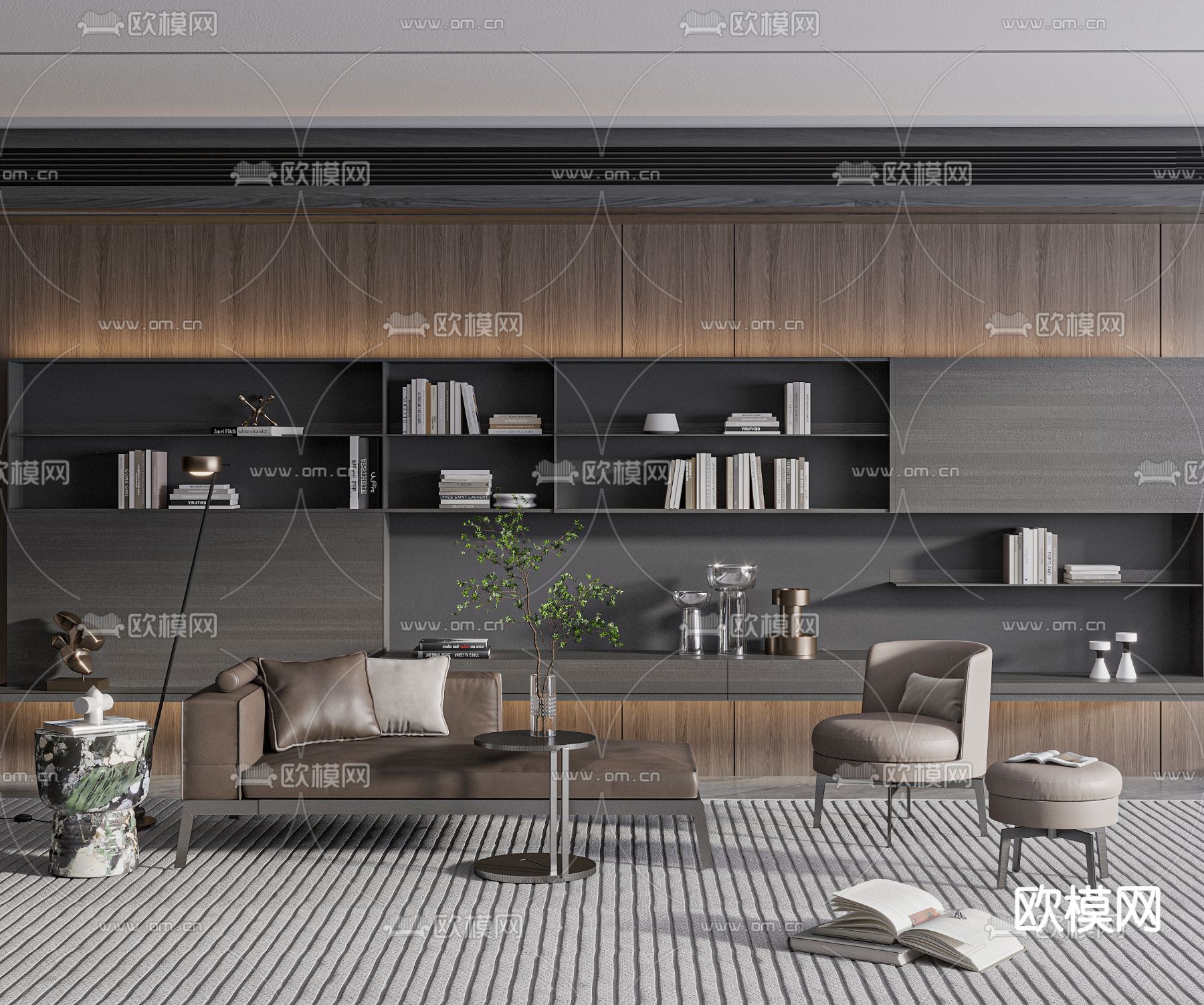 Flexform 贵妃椅su模型下载（渲染图1）