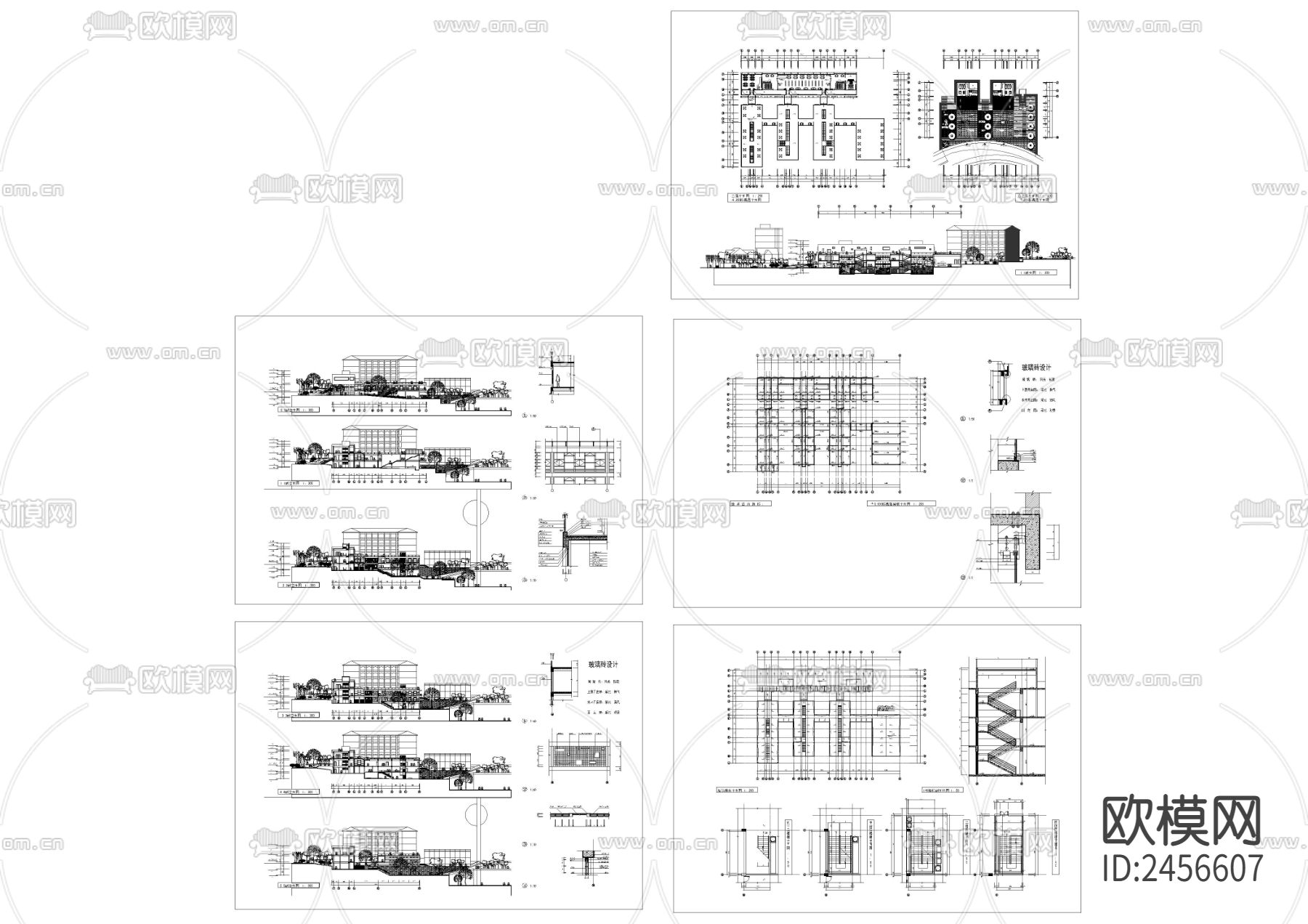 大学生学术研习中心CAD施工图下载（渲染图3）