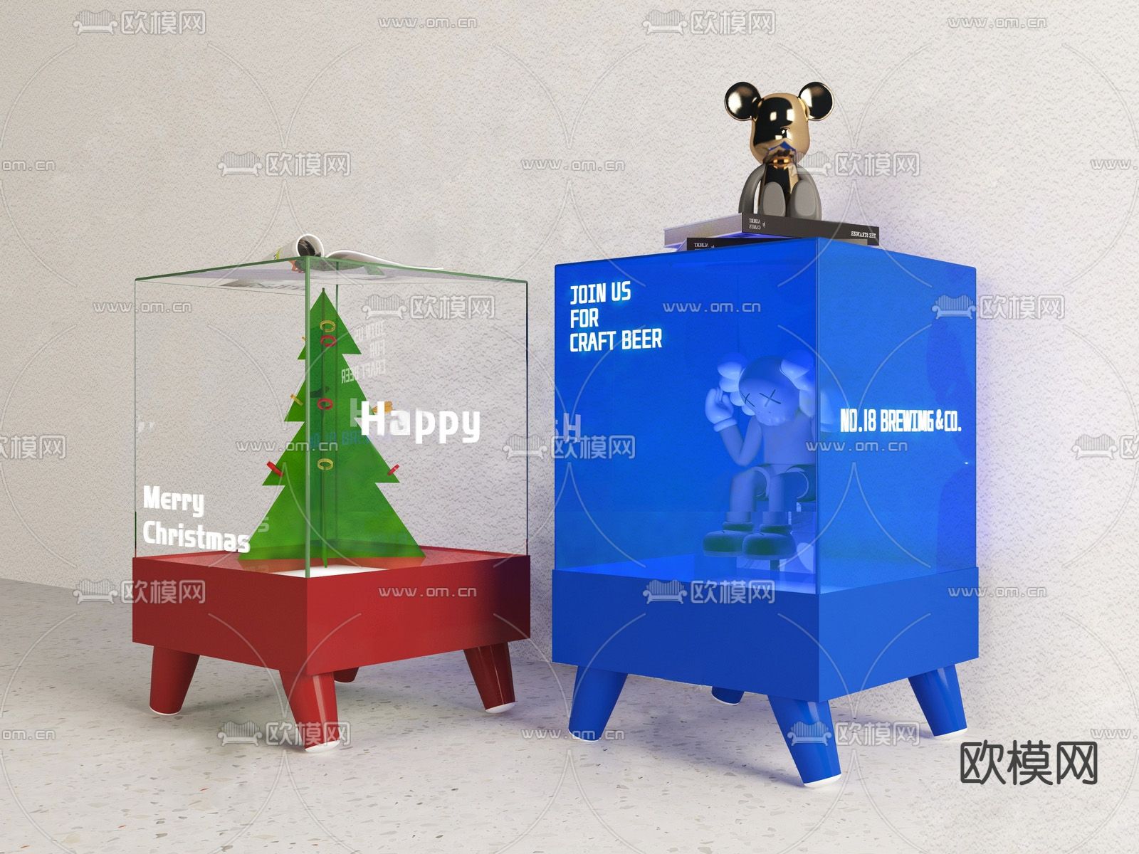 现代亚克力灯箱su模型下载