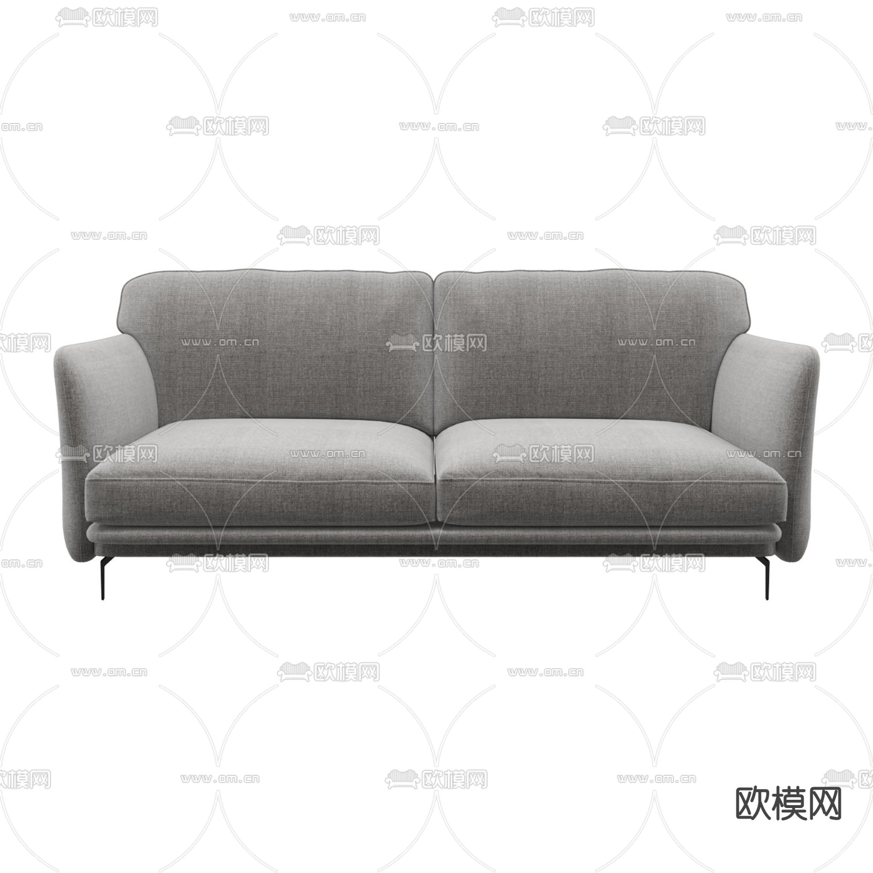 现代极简布艺双人沙发免费3d模型下载