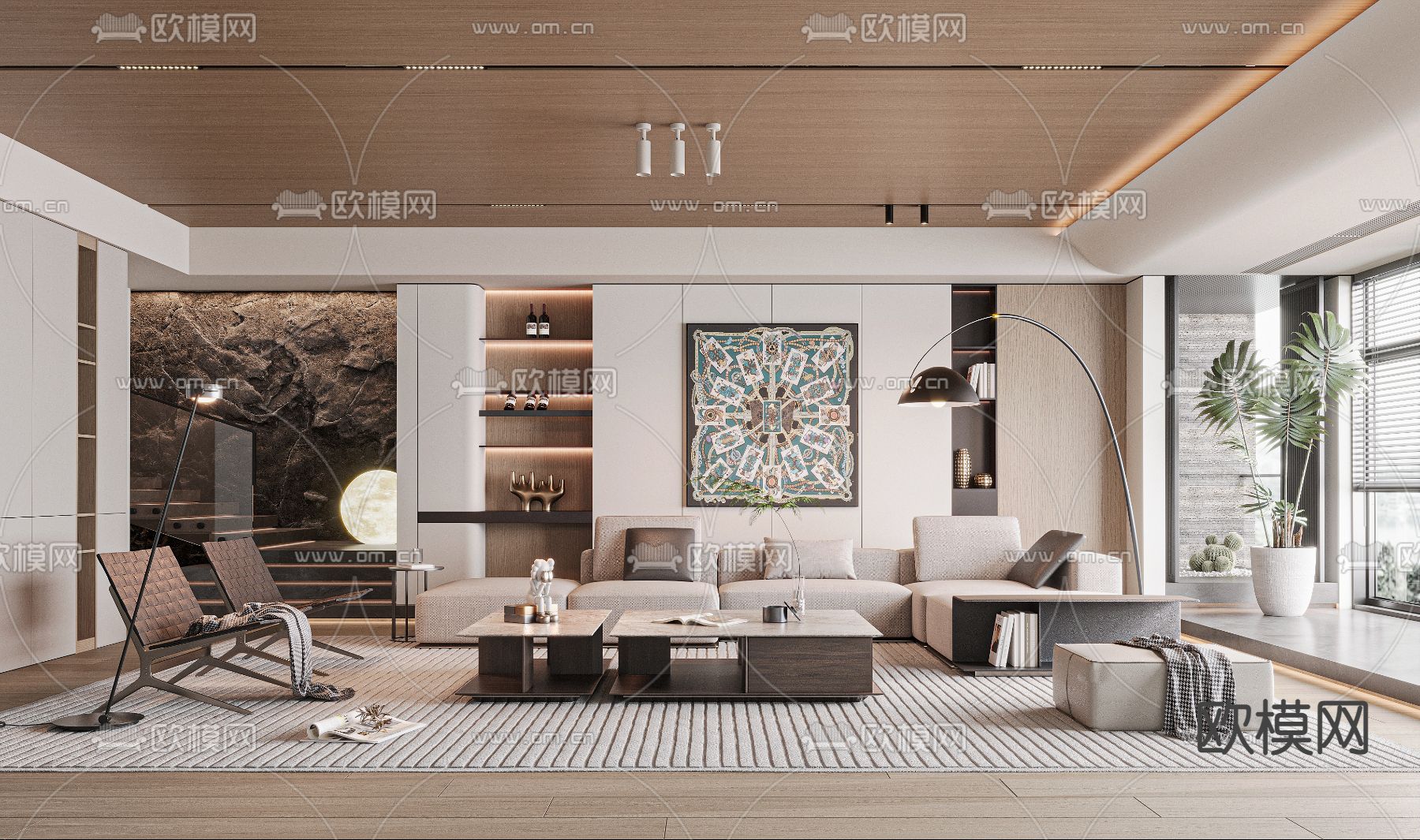 Poliform 客厅su模型下载（渲染图1）