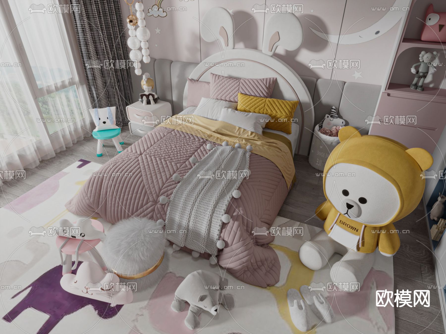 儿童床 小孩床3d模型下载