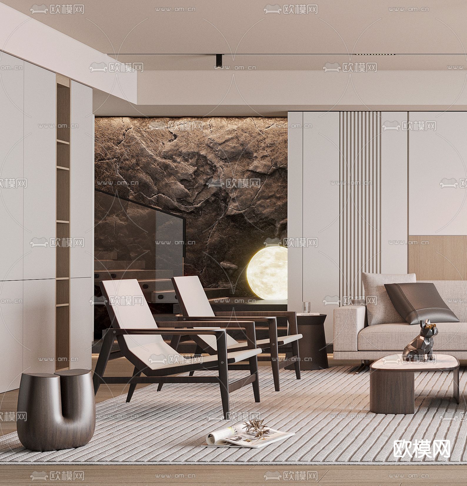 Poliform 客厅su模型下载（渲染图2）