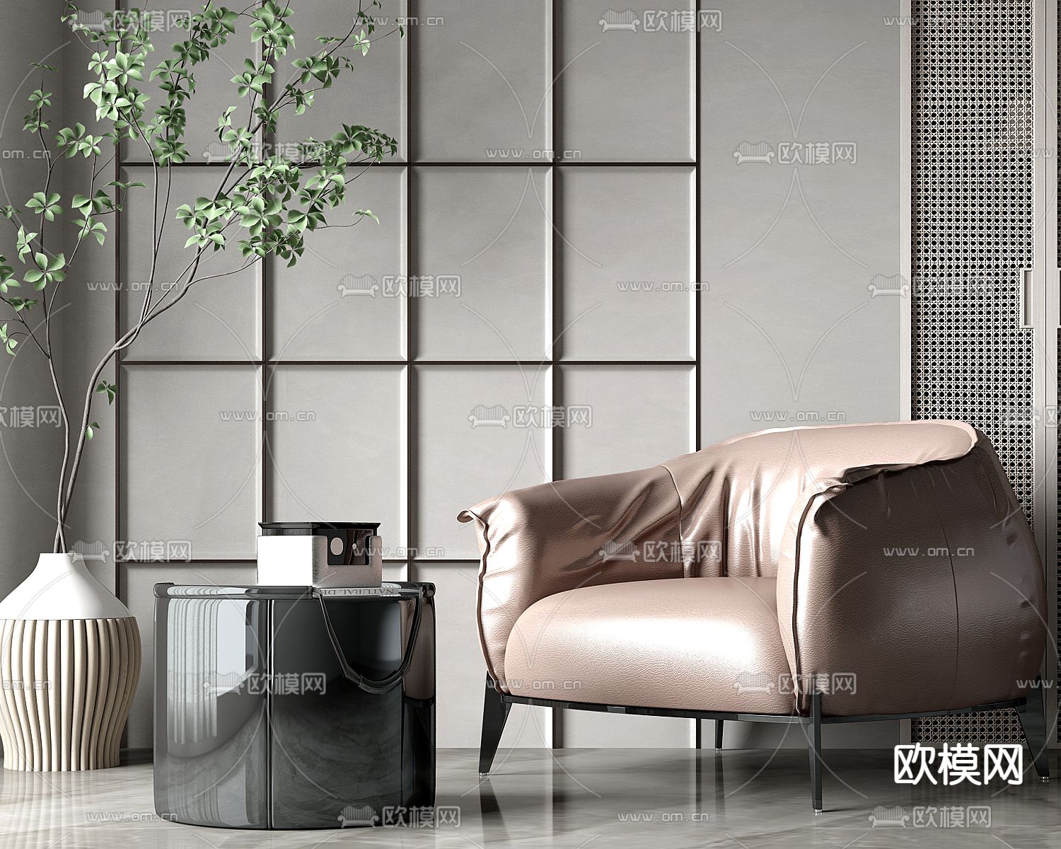 轻奢休闲沙发3d模型下载