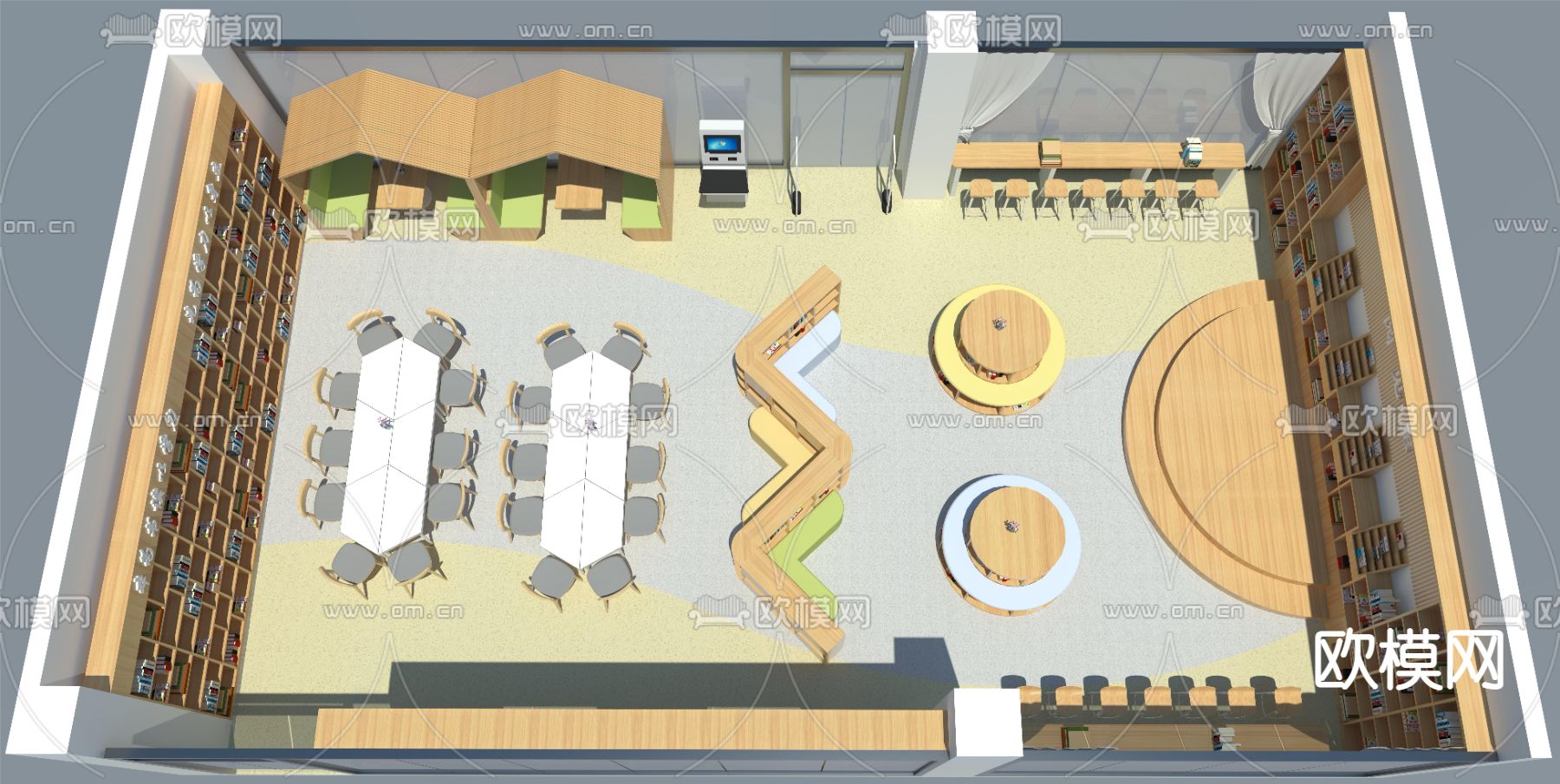 图书馆 阅览室su模型