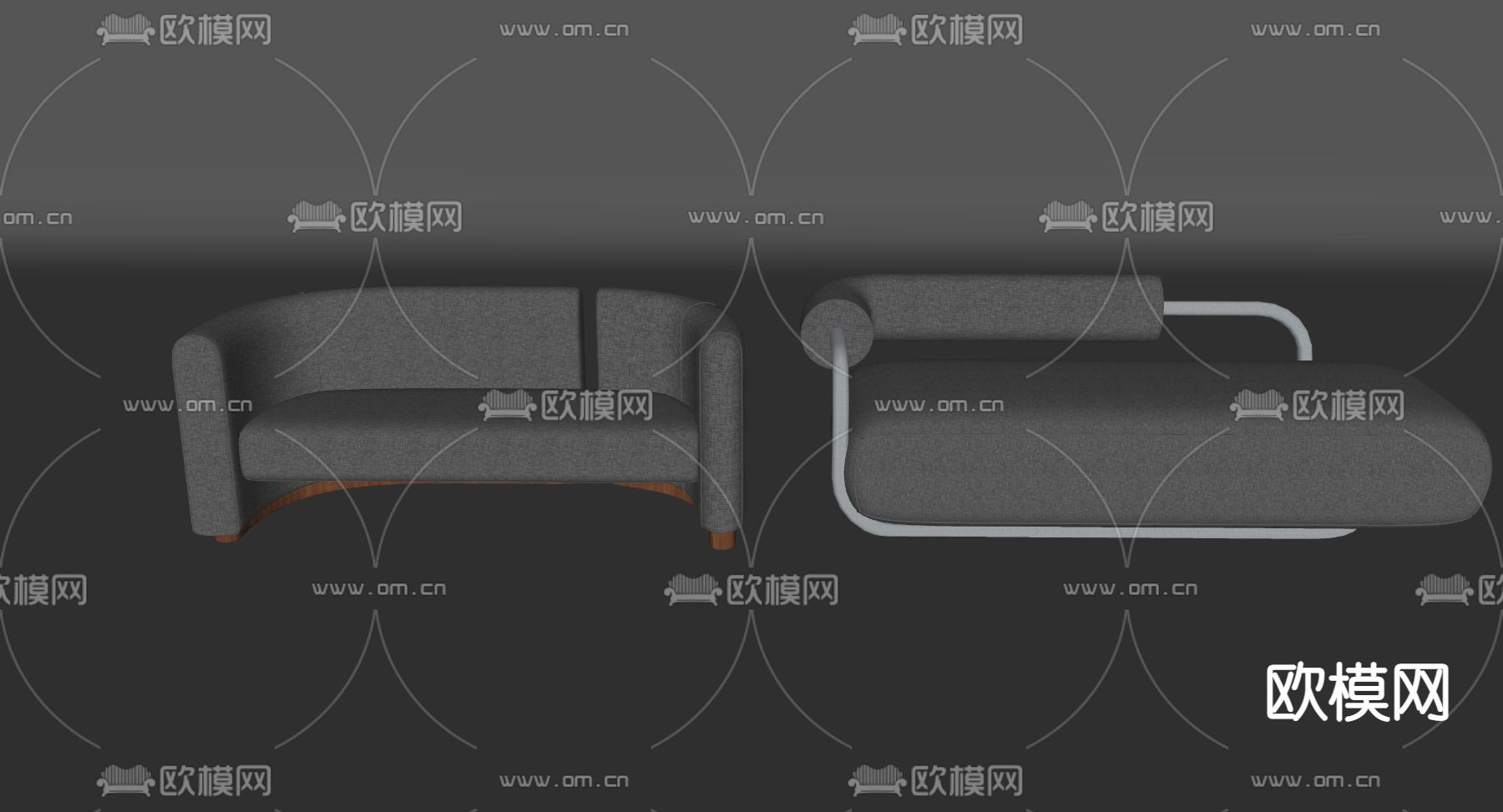 现代休闲沙发su模型