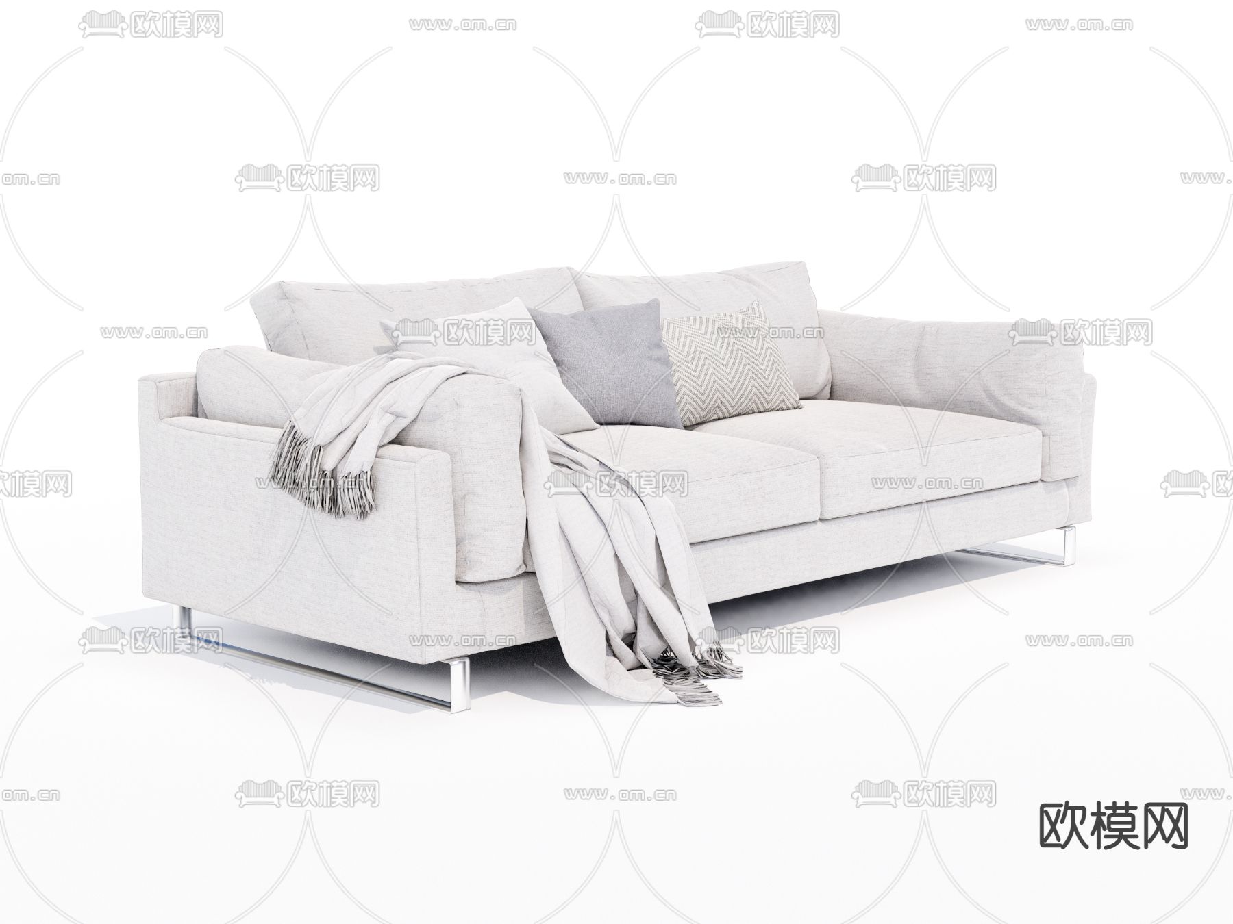 现代双人沙发su模型下载（渲染图3）