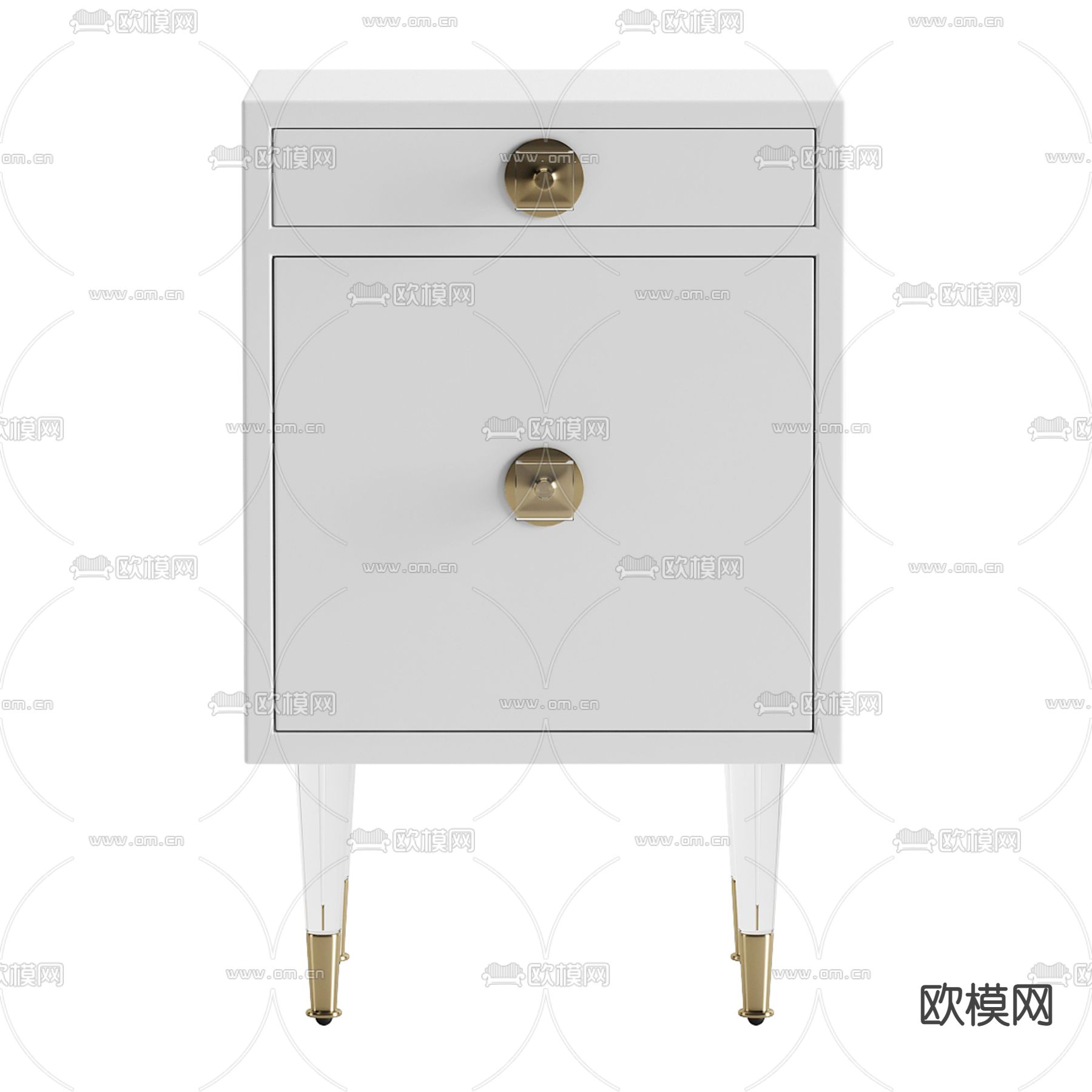 现代轻奢创意边柜免费3d模型下载