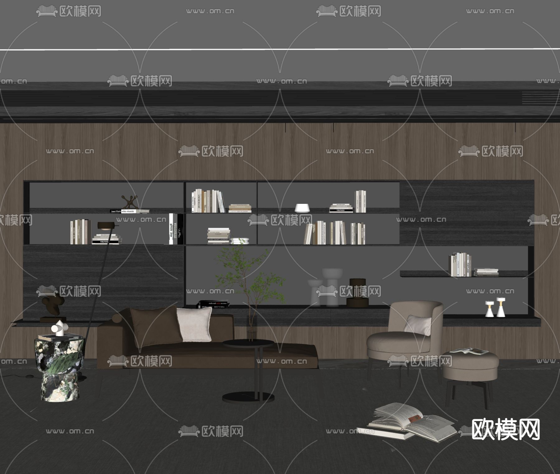 Flexform 贵妃椅su模型下载（渲染图2）