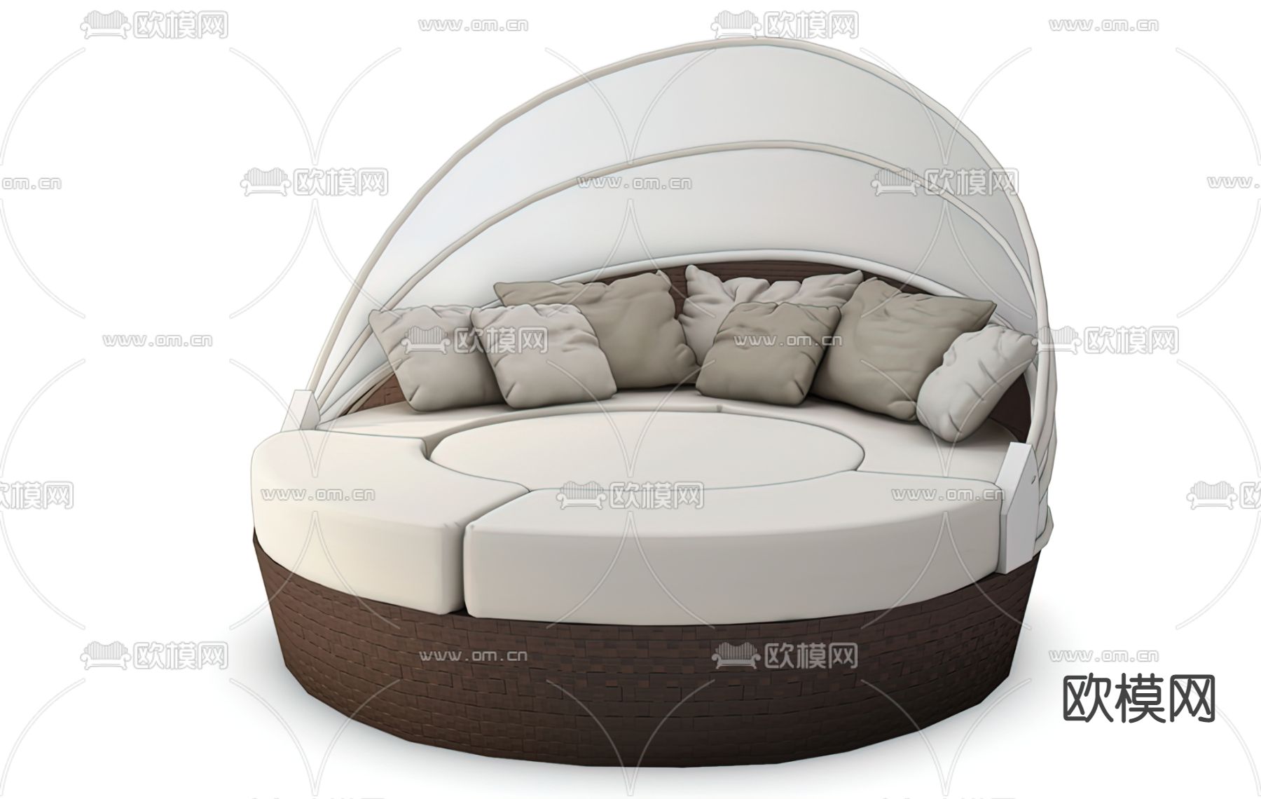 现代圆床 沙发床3d模型下载