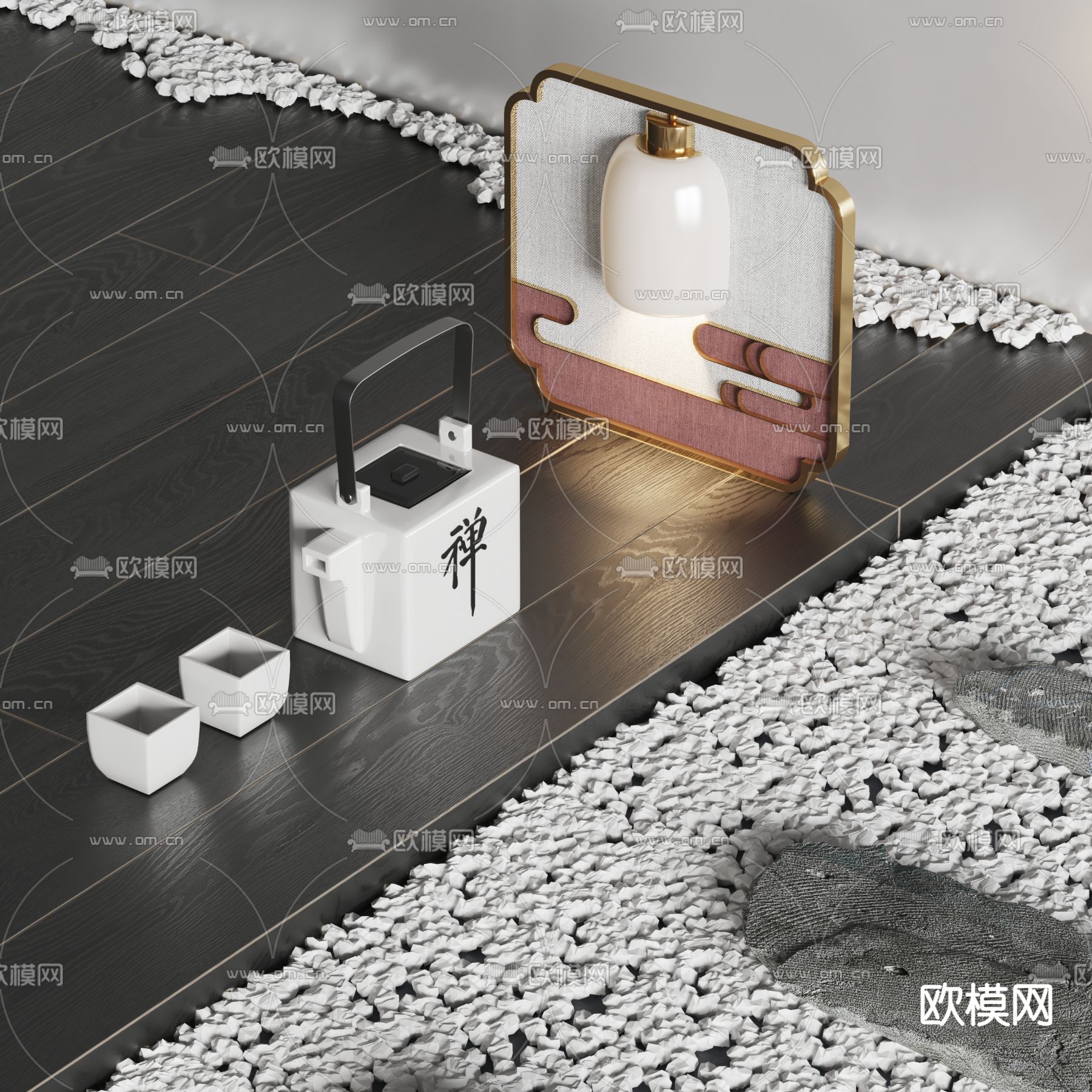 新中式茶具 茶壶3d模型下载