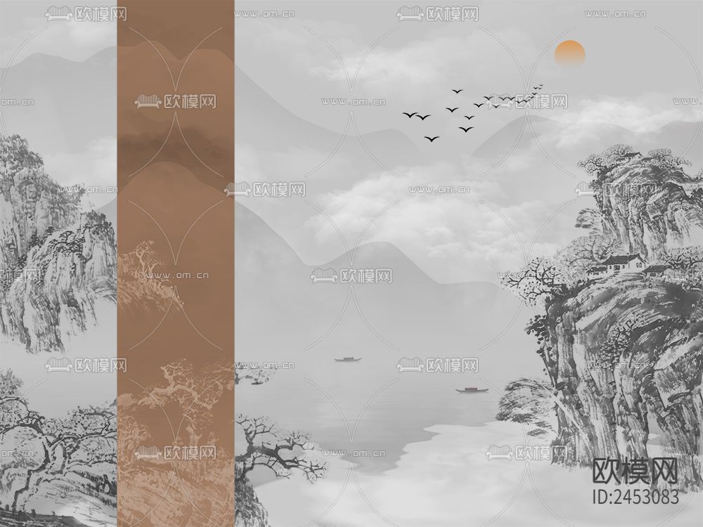 中式山水壁纸下载（渲染图5）